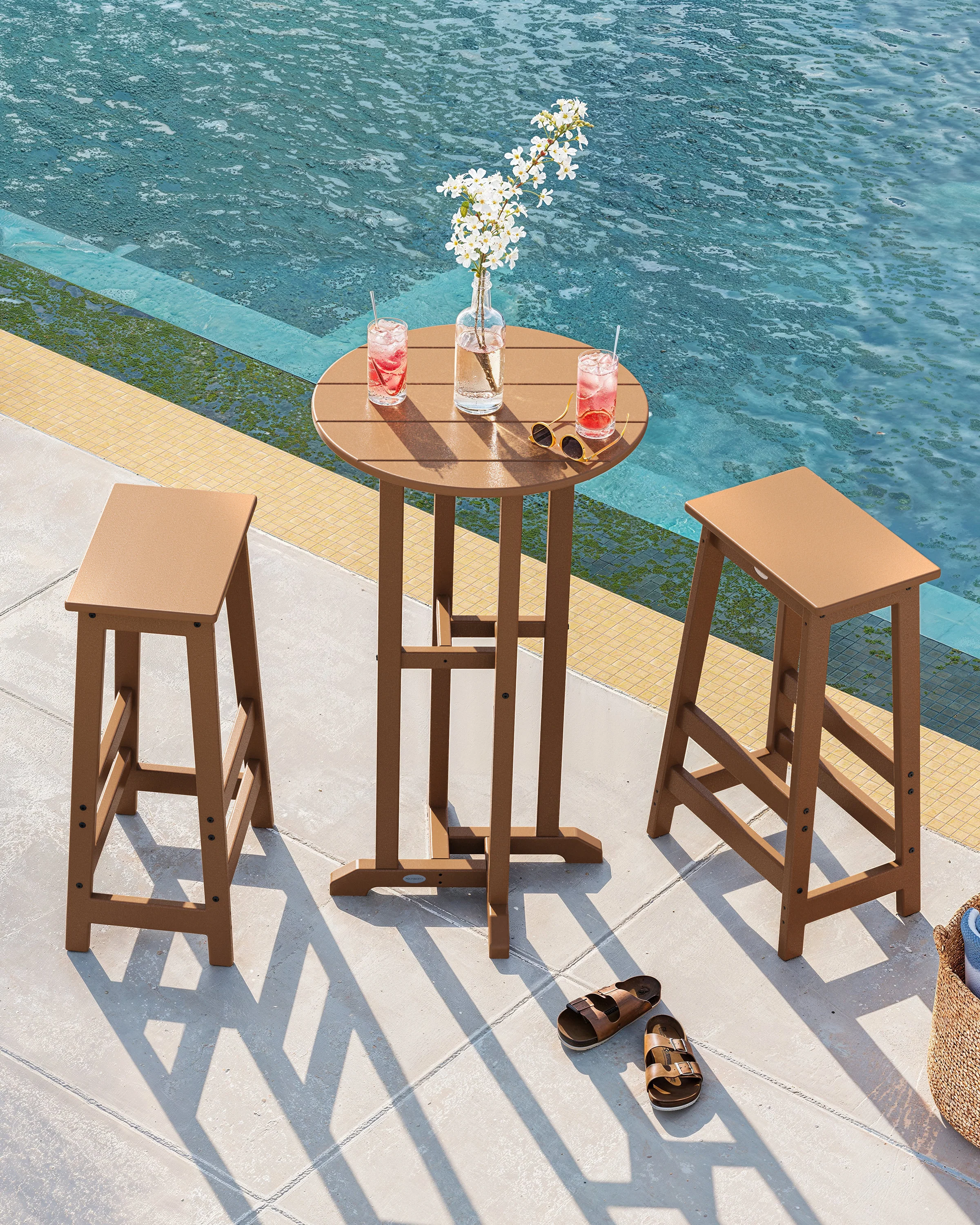 Modern Studio Bar Stool 3-Piece Bistro Set - Image 3