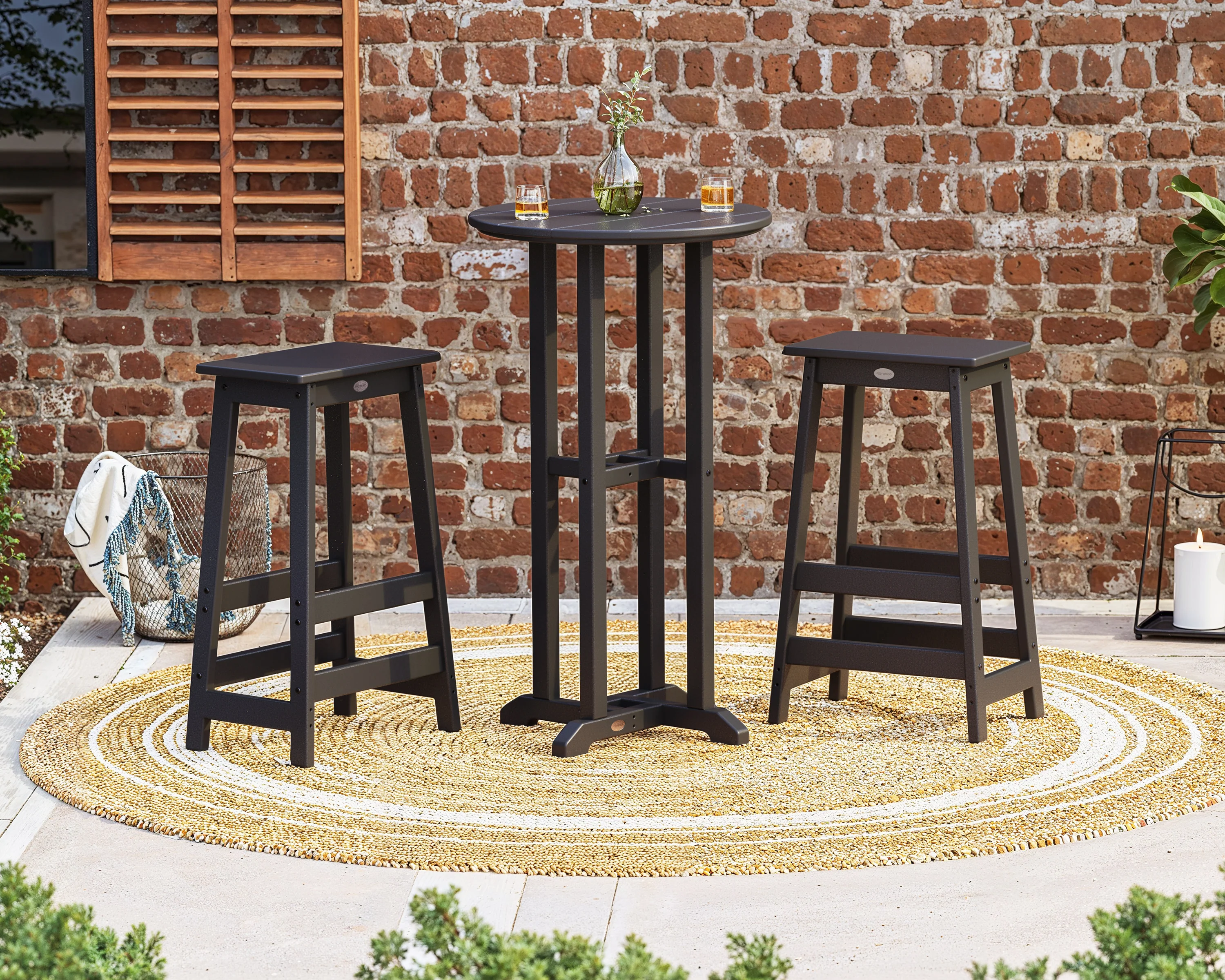 Modern Studio Bar Stool 3-Piece Bistro Set - Image 4