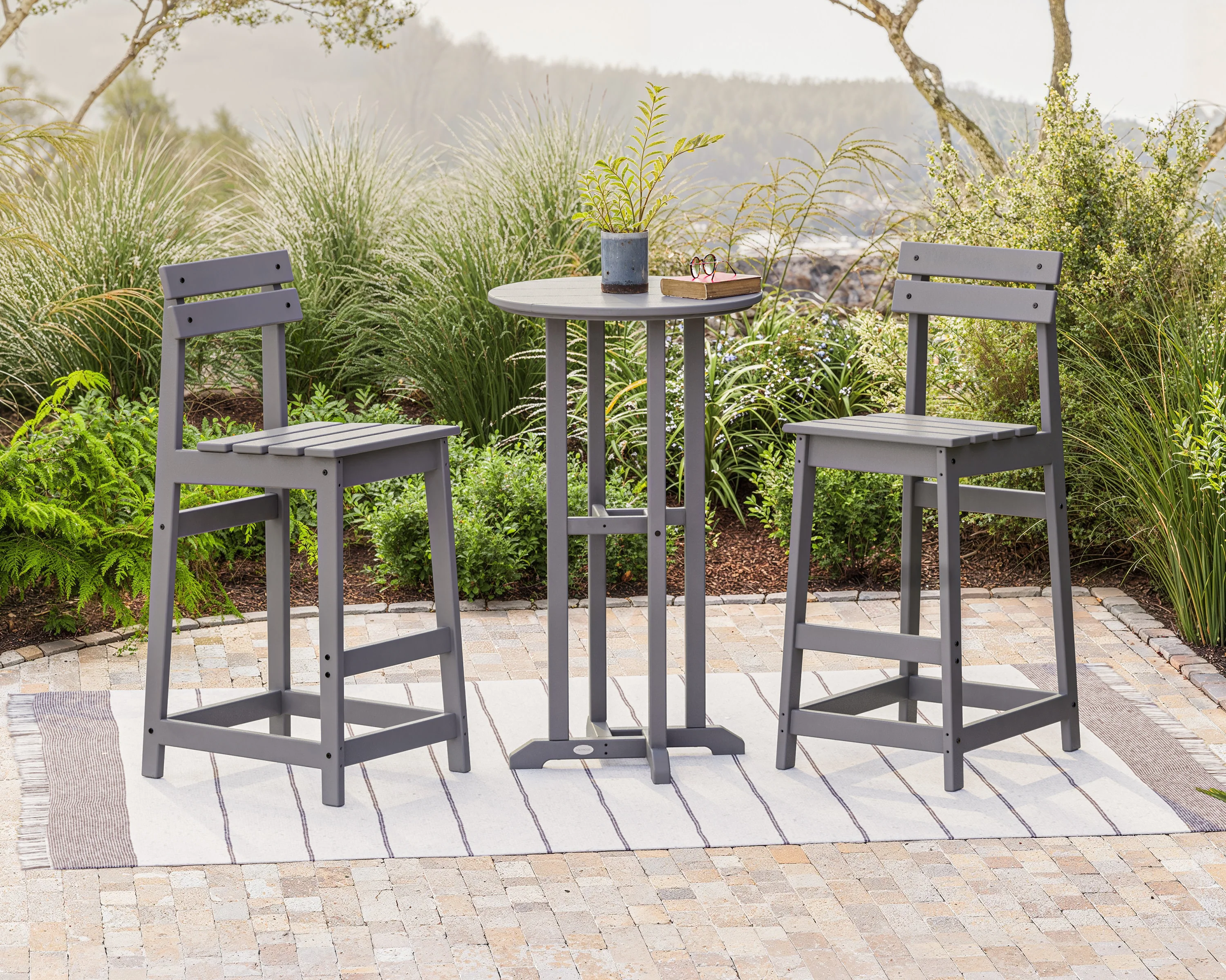 Modern Studio Plaza Bar Chair 3-Piece Bistro Set - Image 3
