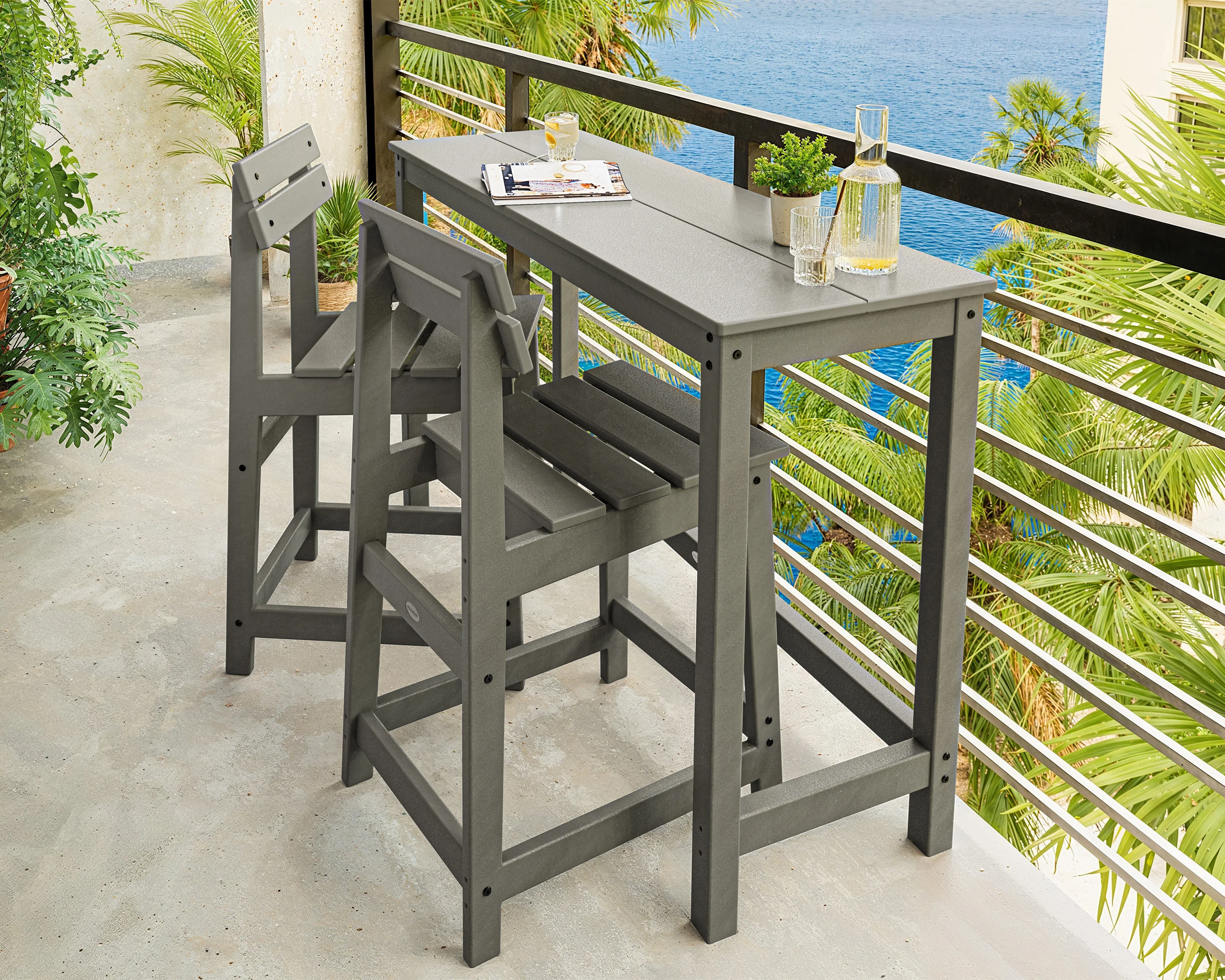 Modern Studio Plaza Counter Chair 3-Piece Balcony Set - Image 3