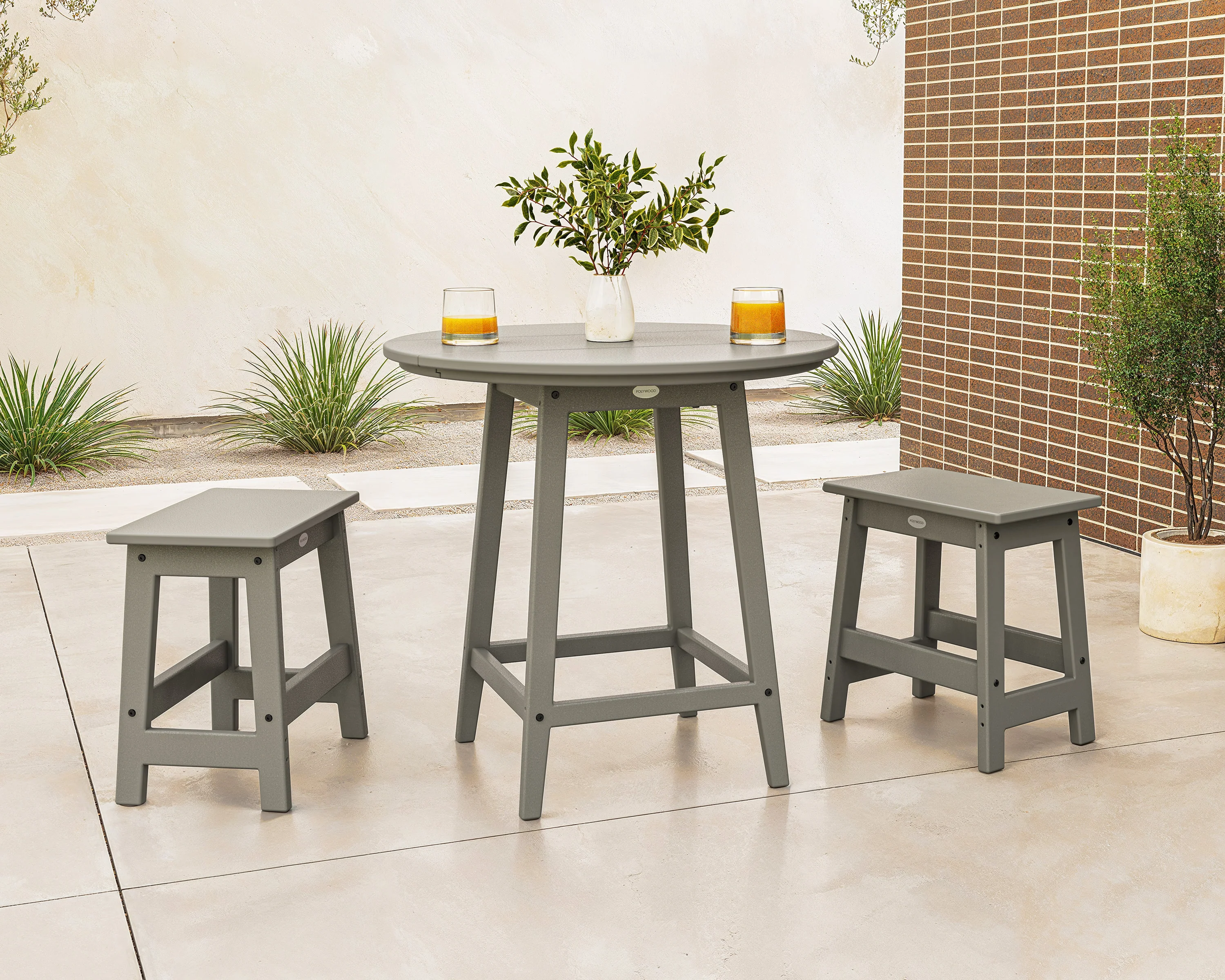 Modern Studio Stool 3-Piece Round Bistro Set - Image 3