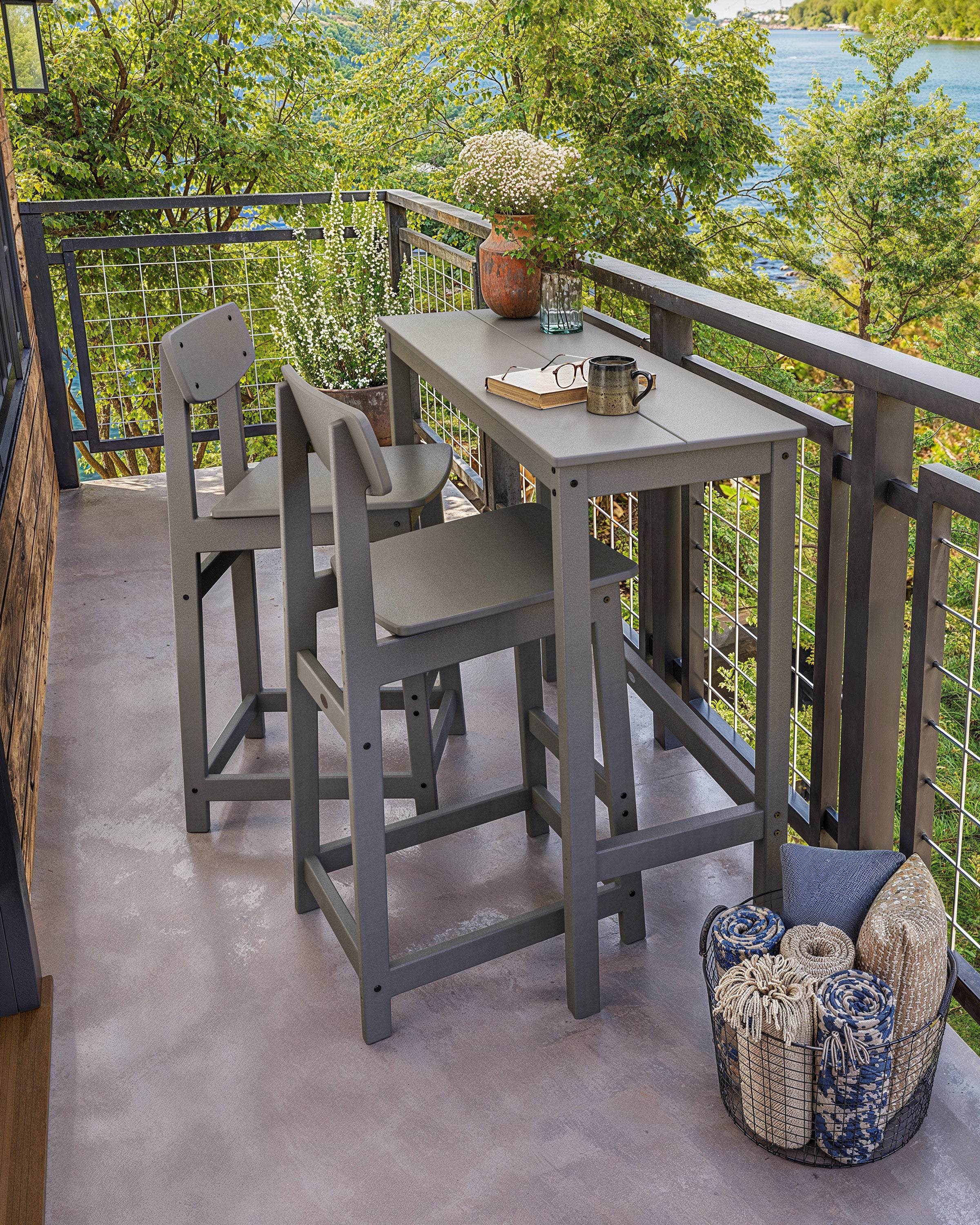 Modern Studio Urban Bar Chair 3-Piece Balcony Set - Image 3