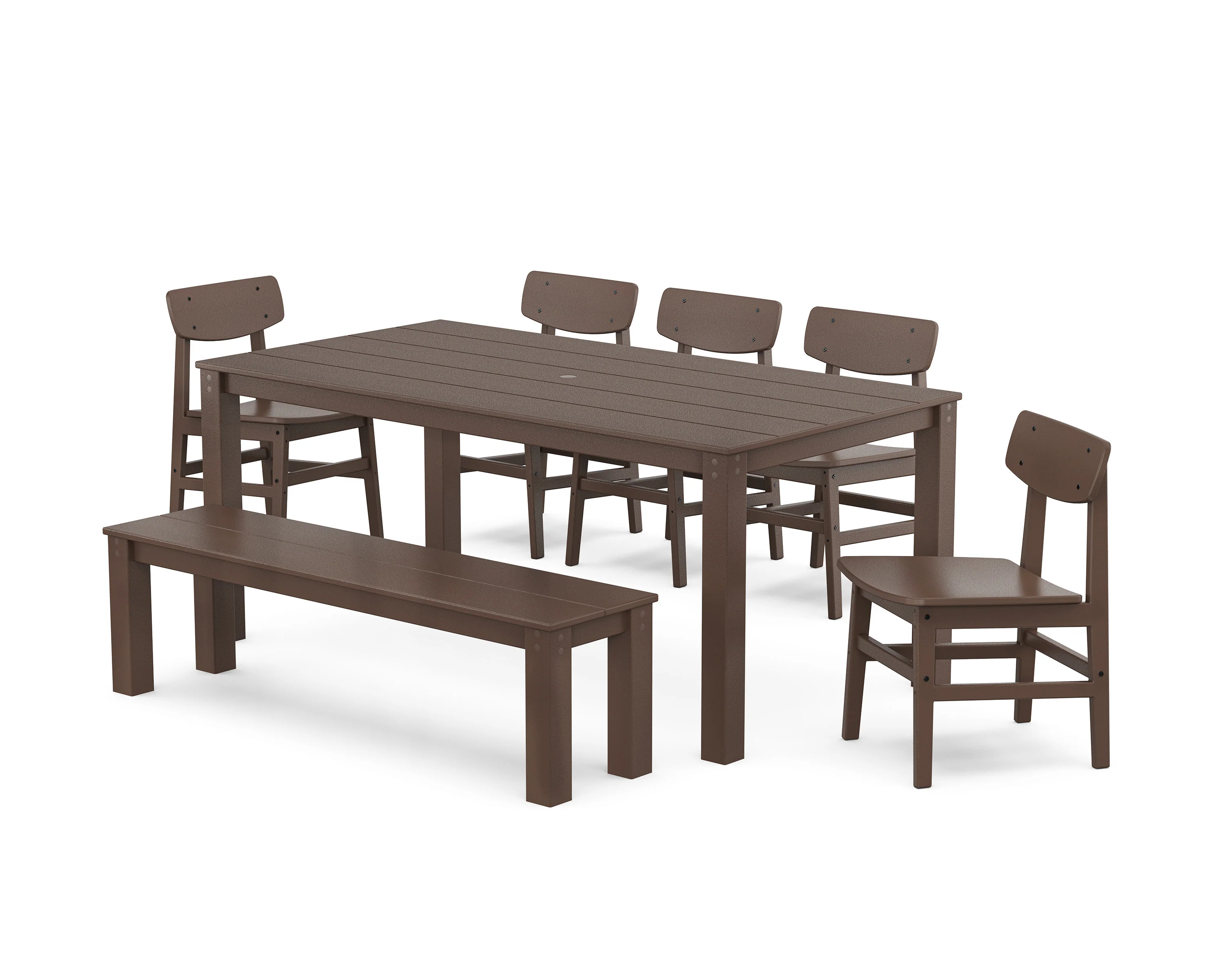 Modern Studio Urban Chair 7-Piece Parsons Dining Set with Bench - Image 10