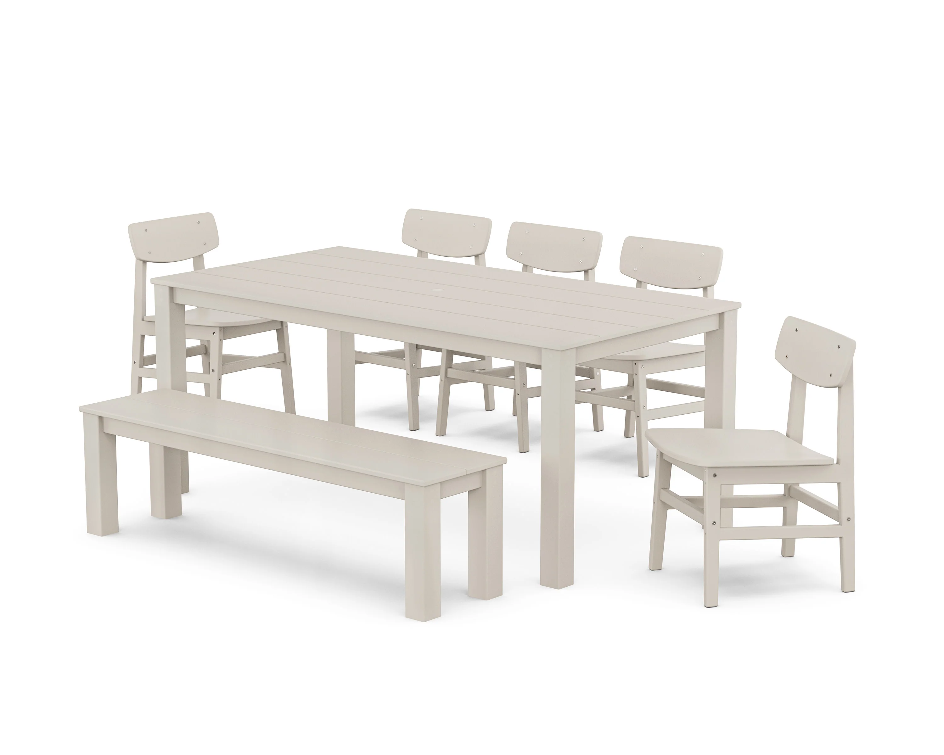 Modern Studio Urban Chair 7-Piece Parsons Dining Set with Bench - Image 5