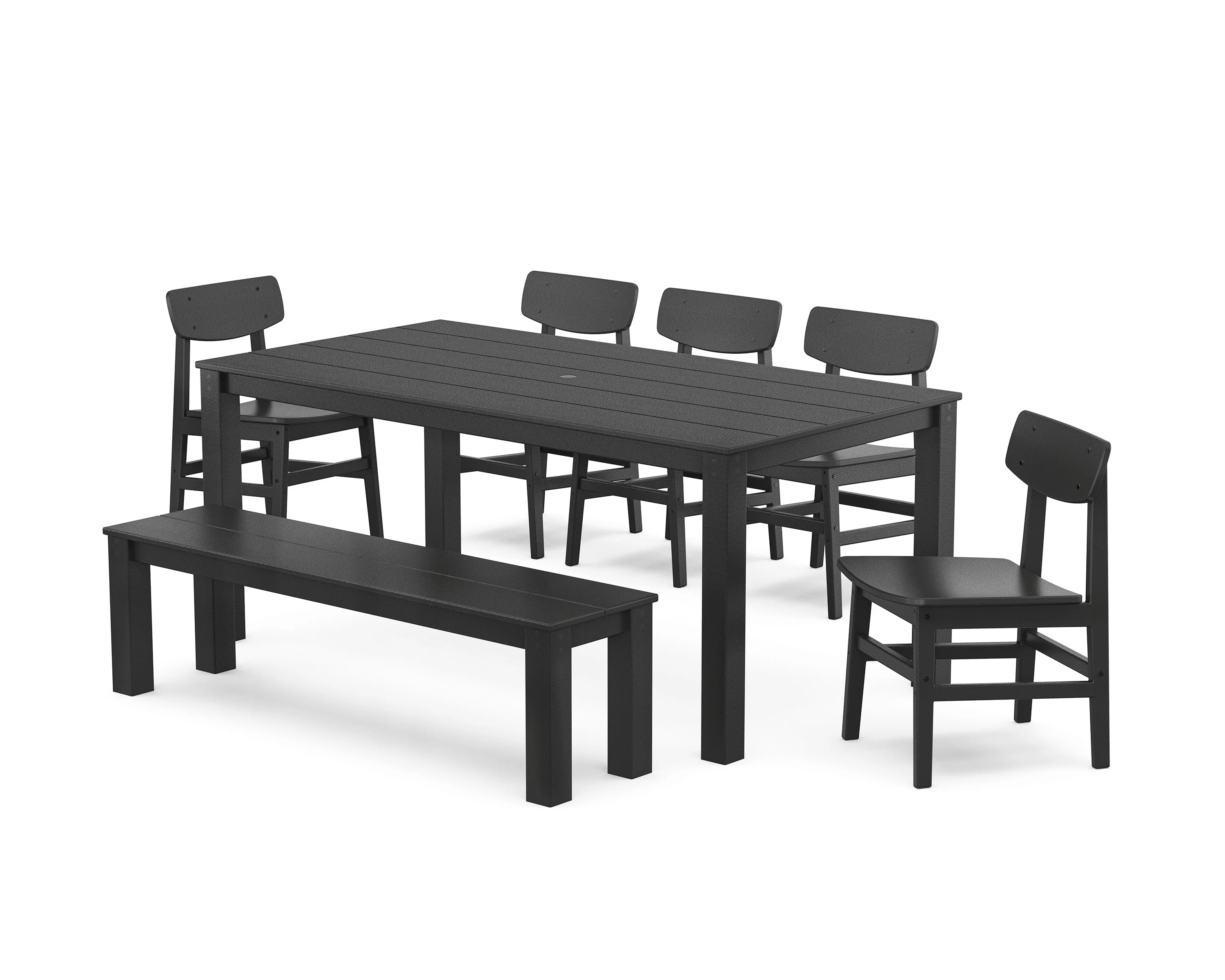 Modern Studio Urban Chair 7-Piece Parsons Dining Set with Bench - Image 6