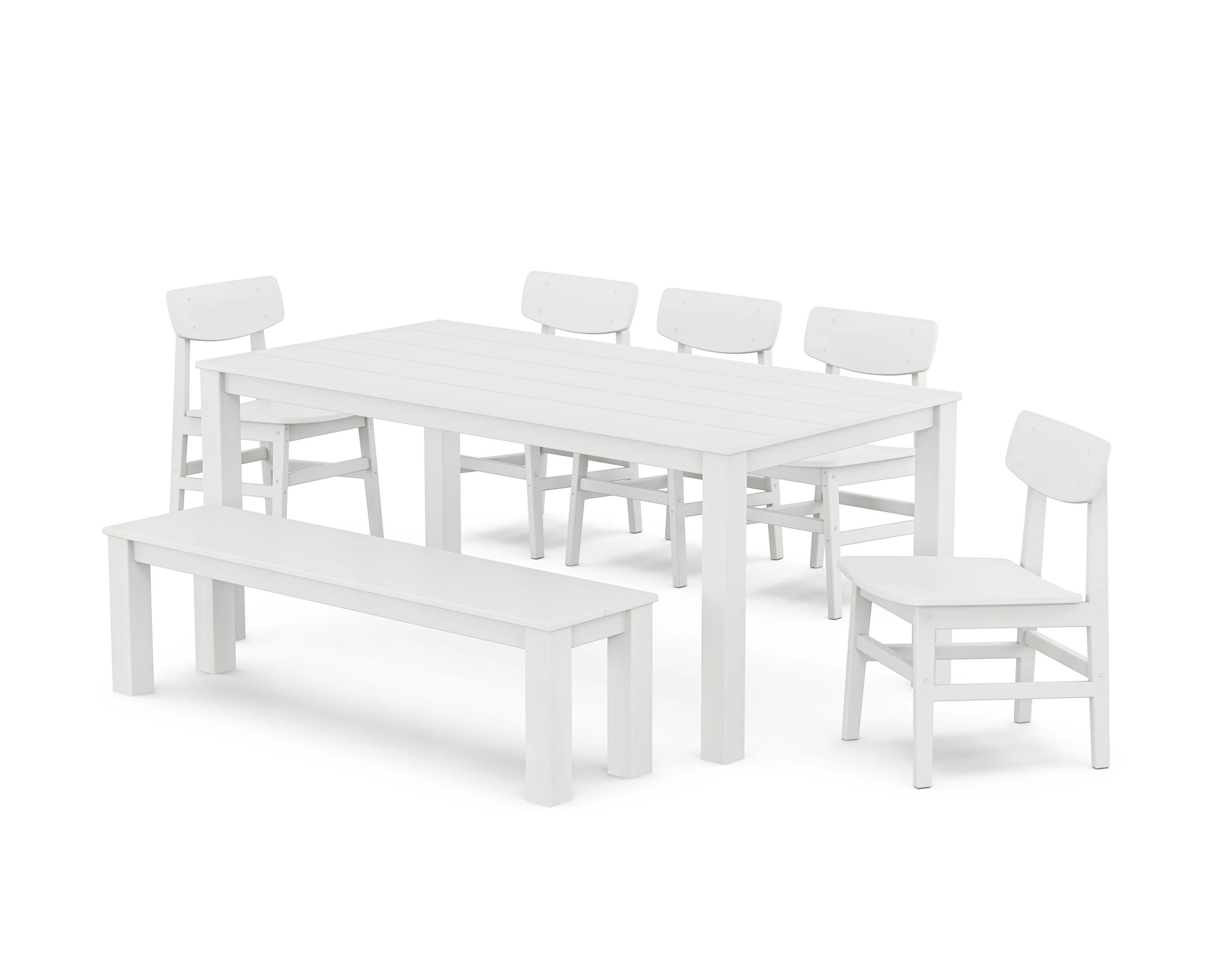 Modern Studio Urban Chair 7-Piece Parsons Dining Set with Bench - Image 7