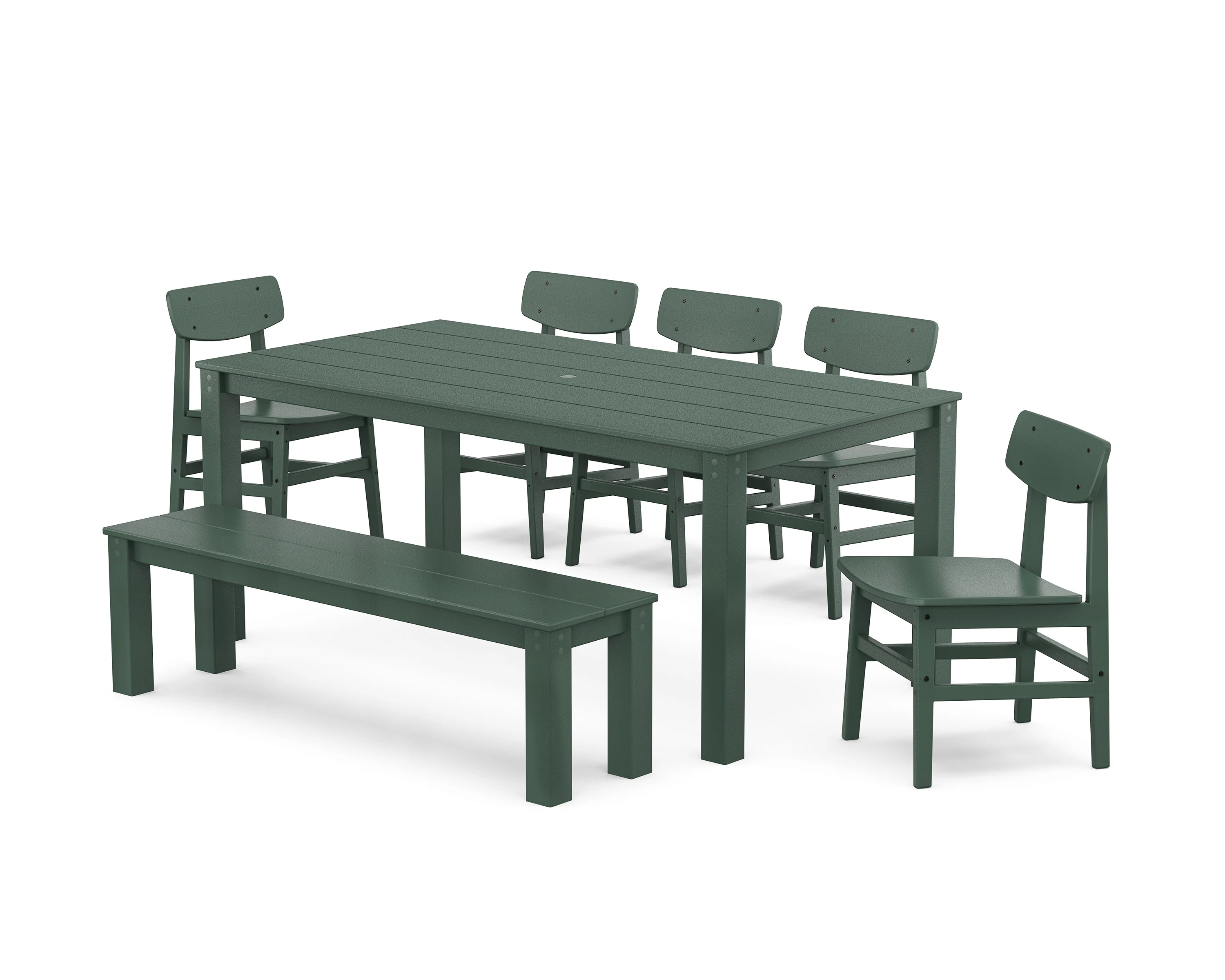 Modern Studio Urban Chair 7-Piece Parsons Dining Set with Bench - Image 8