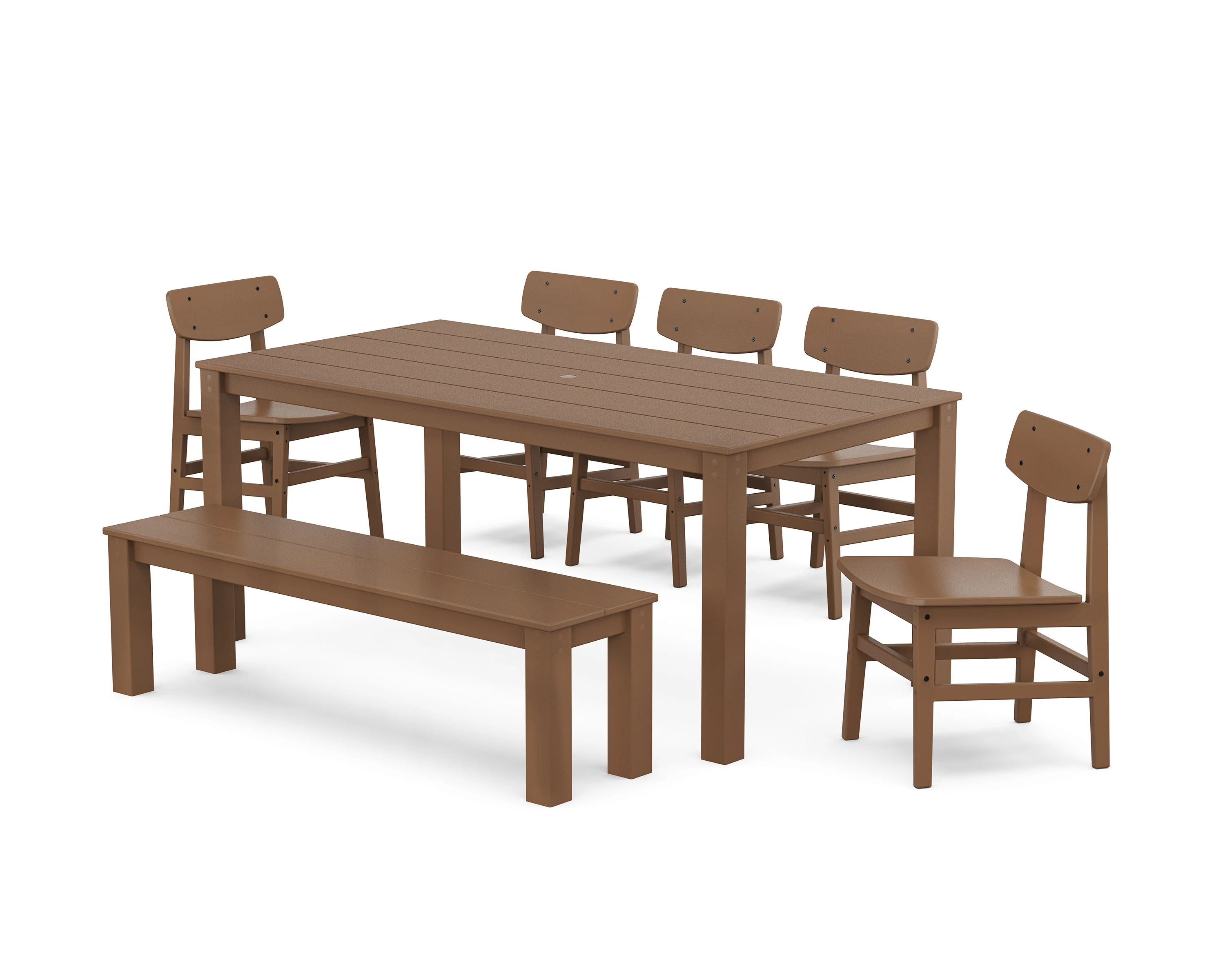 Modern Studio Urban Chair 7-Piece Parsons Dining Set with Bench - Image 9