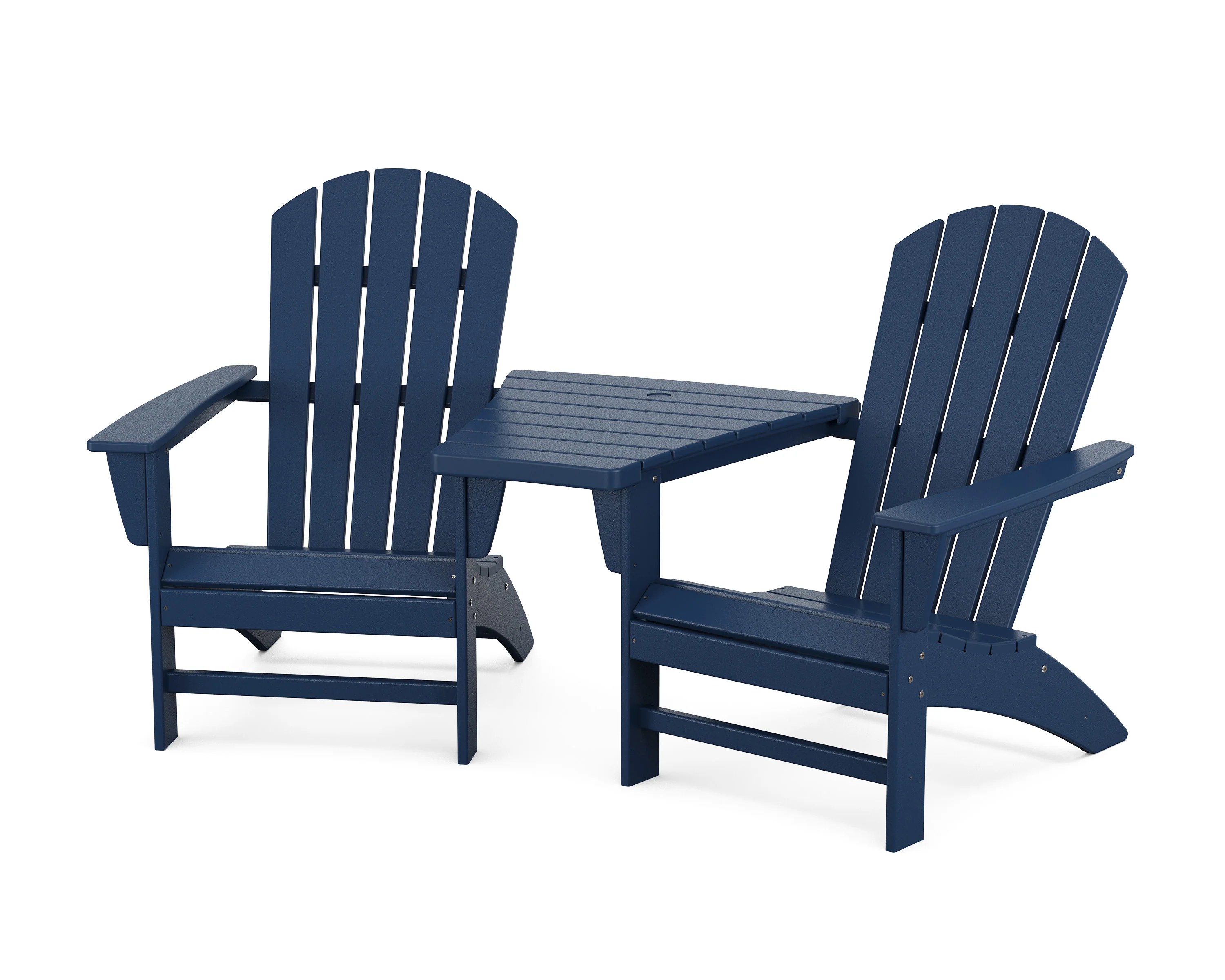 Nautical 3-Piece Adirondack Set with Angled Connecting Table - Image 16