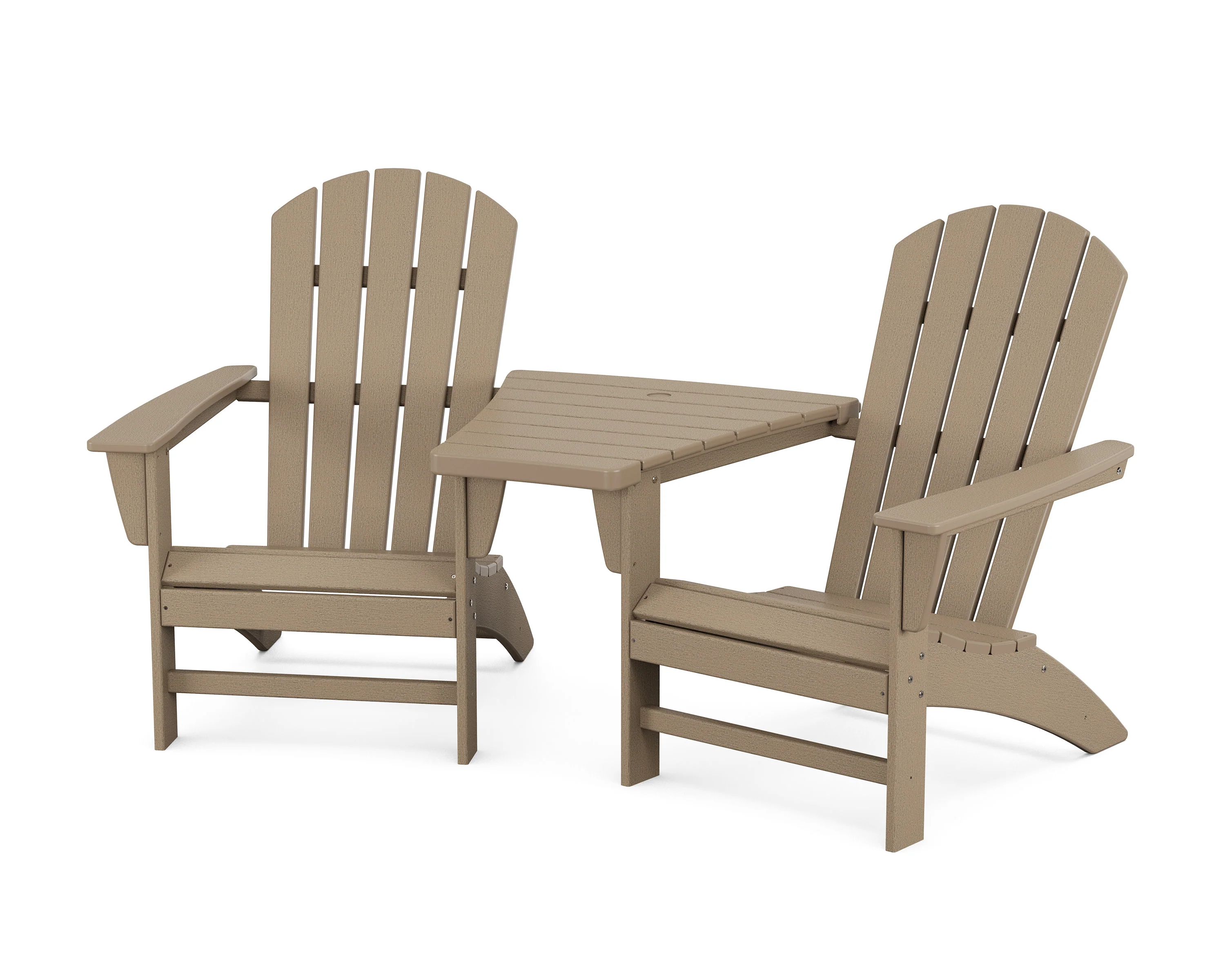 Nautical 3-Piece Adirondack Set with Angled Connecting Table - Image 17