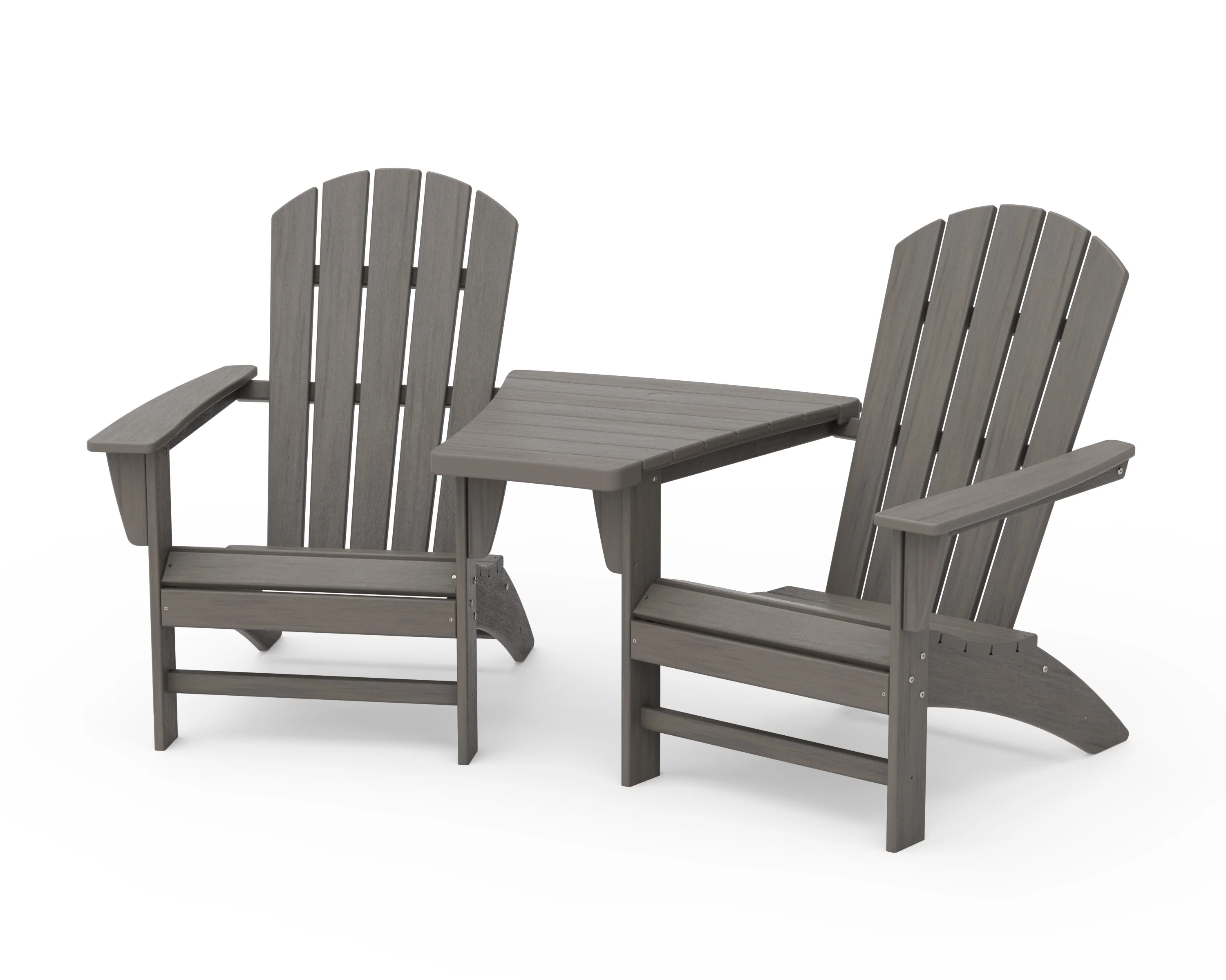 Nautical 3-Piece Adirondack Set with Angled Connecting Table - Image 18