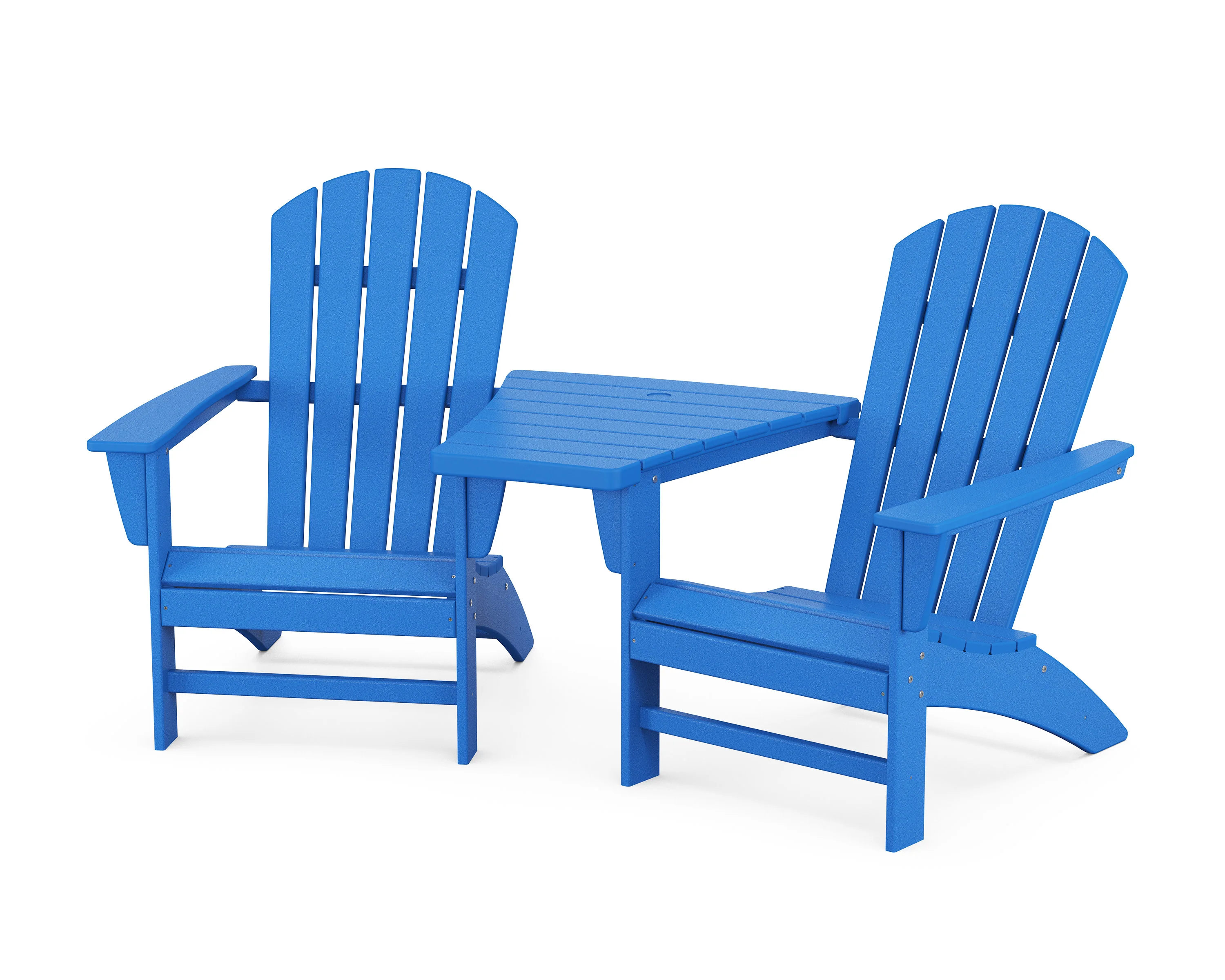 Nautical 3-Piece Adirondack Set with Angled Connecting Table - Image 3
