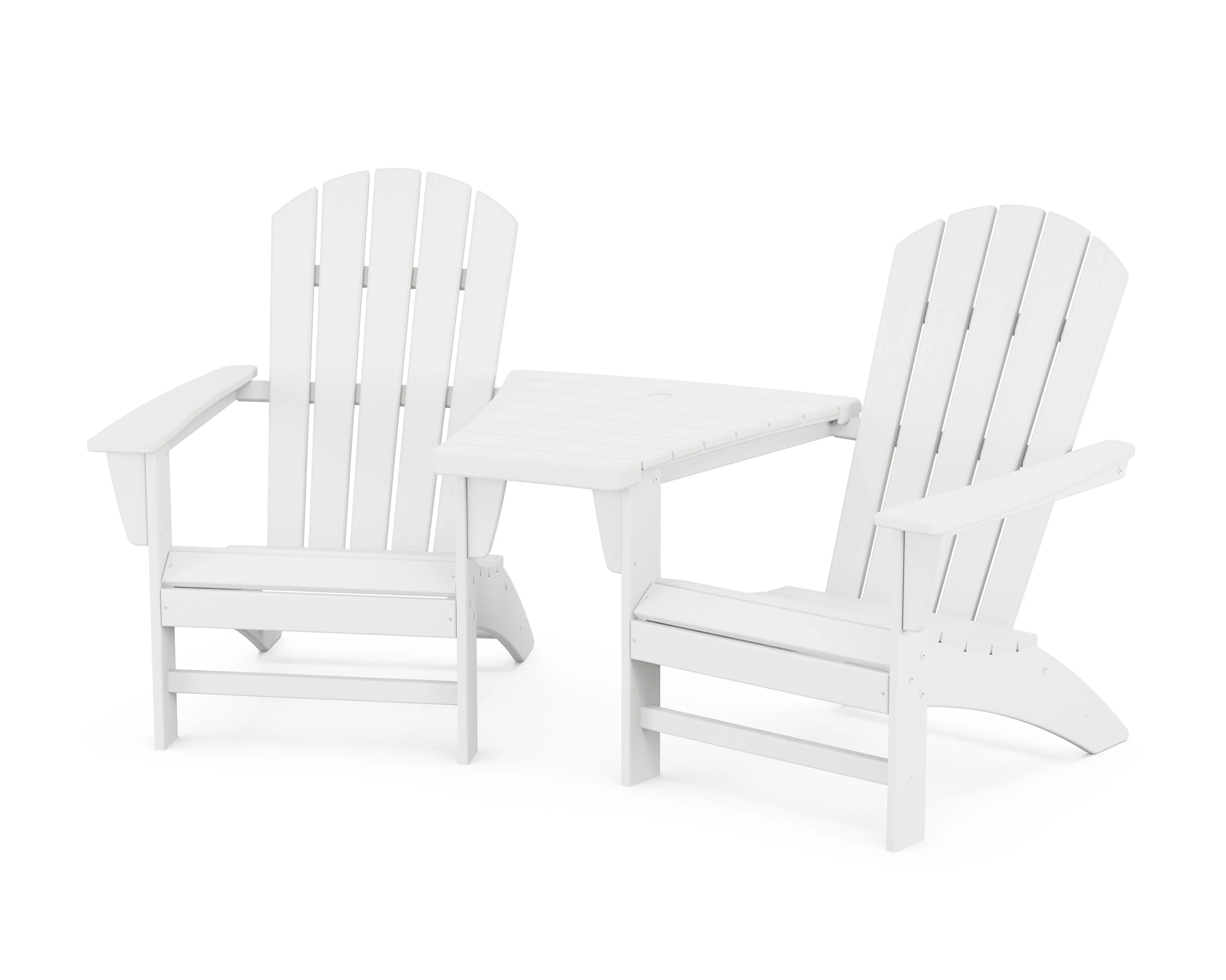 Nautical 3-Piece Adirondack Set with Angled Connecting Table - Image 4