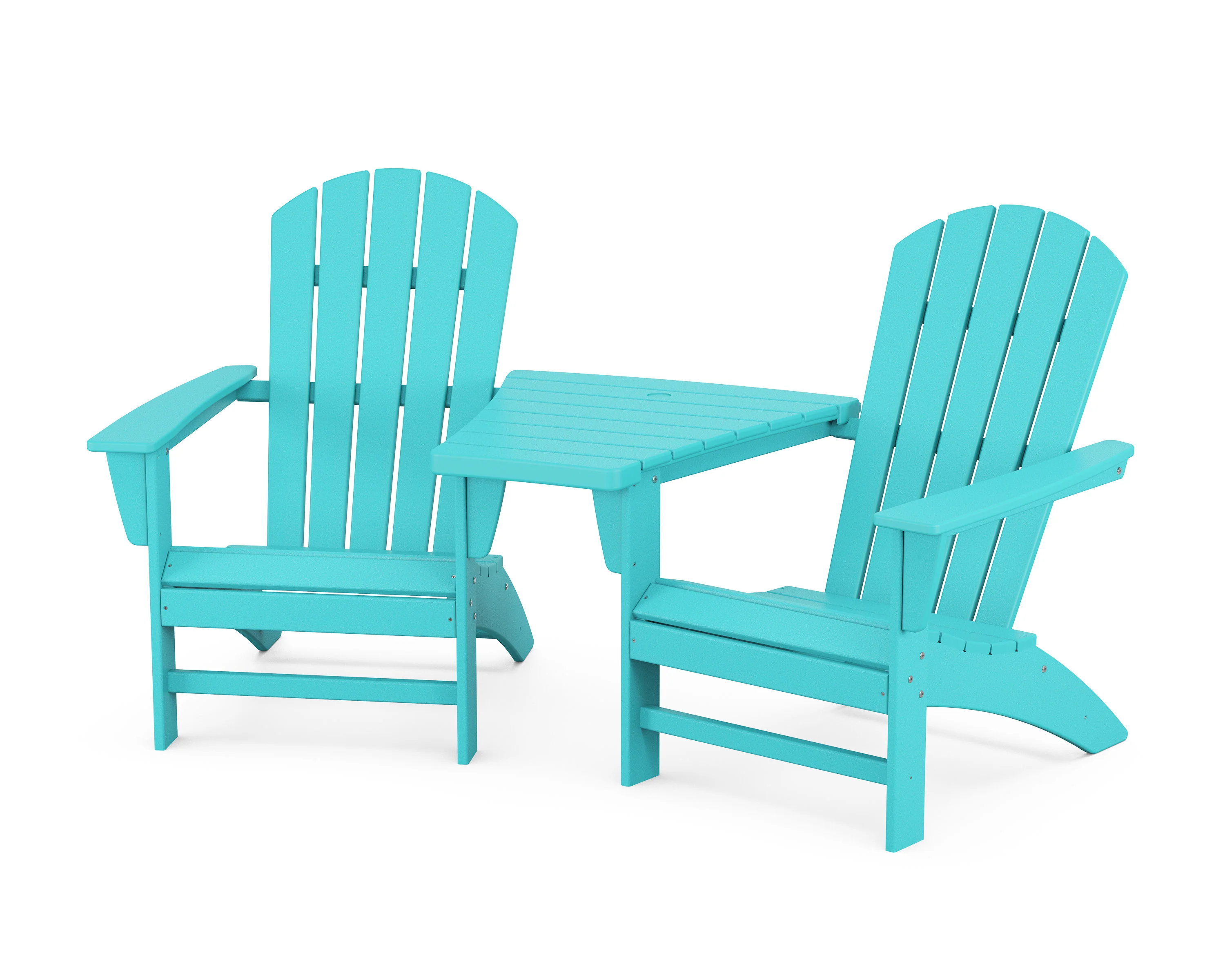 Nautical 3-Piece Adirondack Set with Angled Connecting Table - Image 5