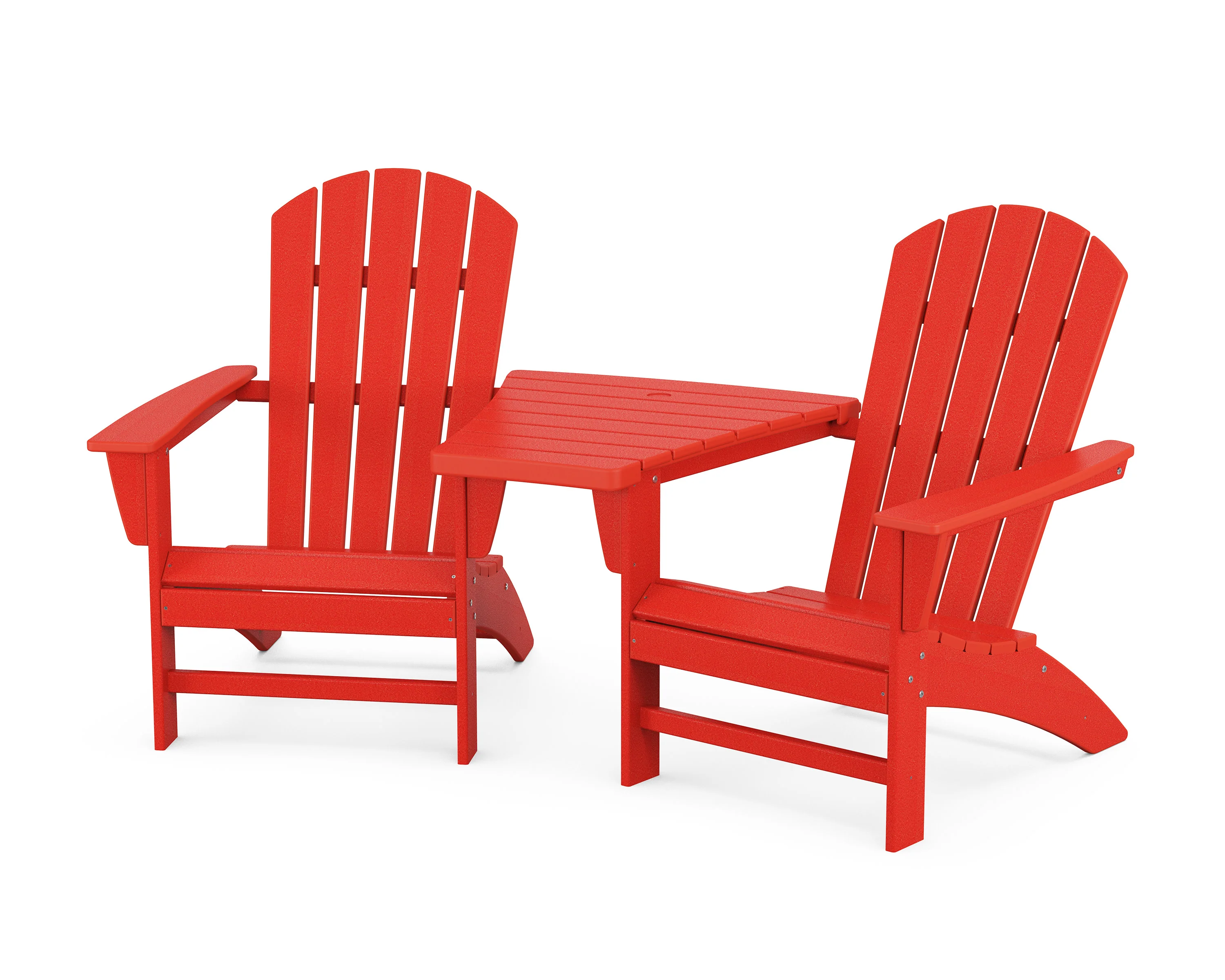 Nautical 3-Piece Adirondack Set with Angled Connecting Table - Image 6