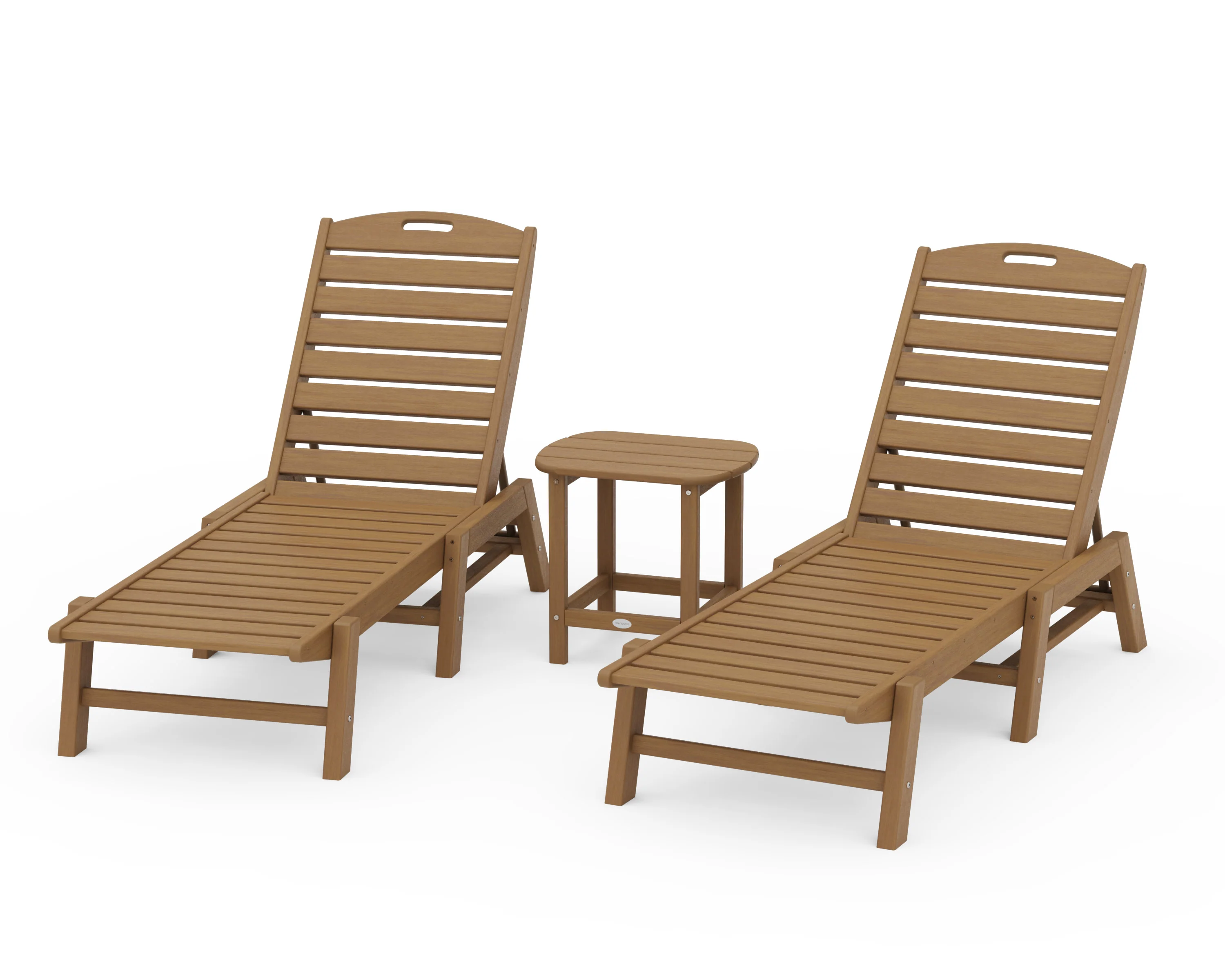 Nautical 3-Piece Chaise Lounge Set with South Beach 18" Side Table - Image 11