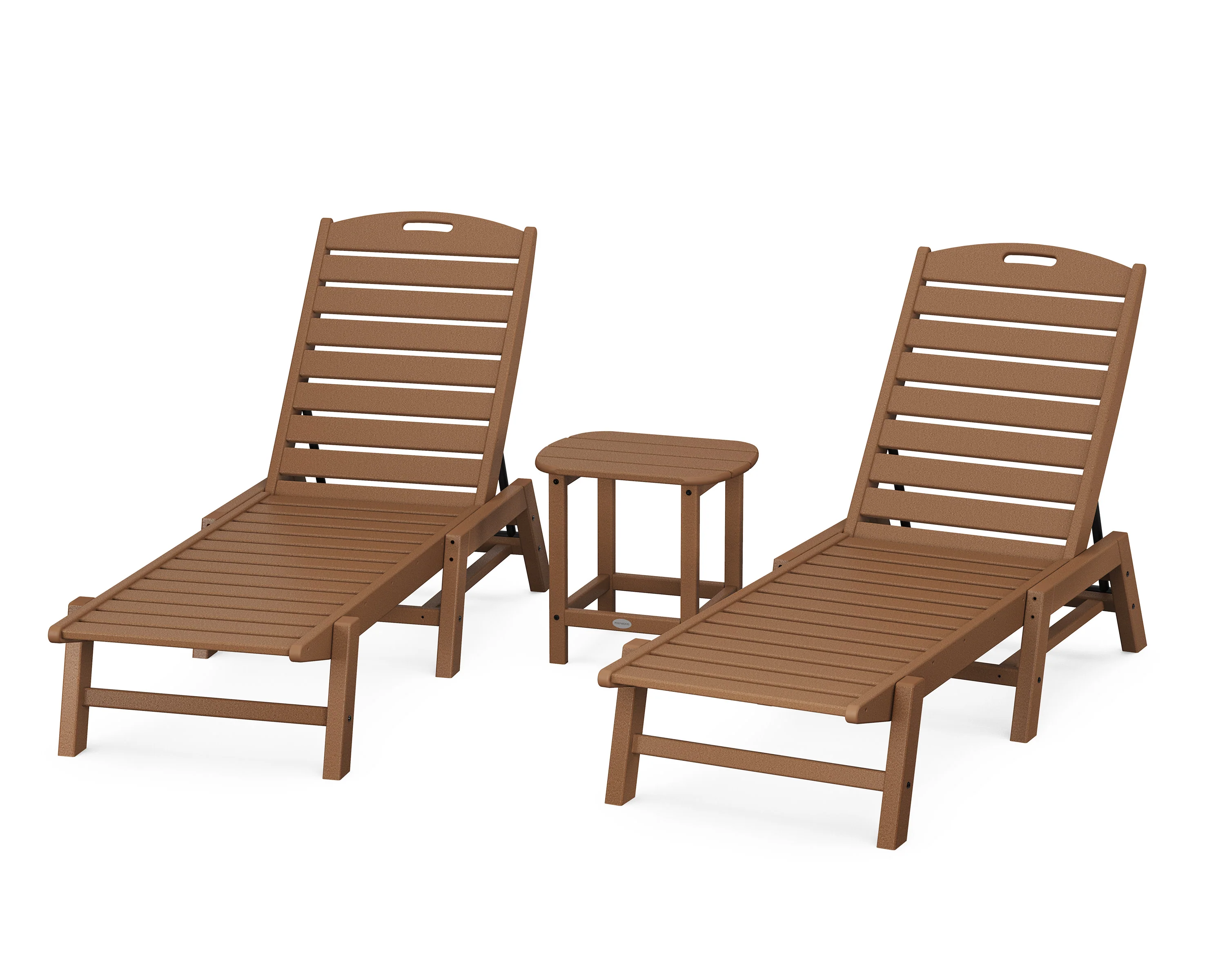 Nautical 3-Piece Chaise Lounge Set with South Beach 18" Side Table - Image 4