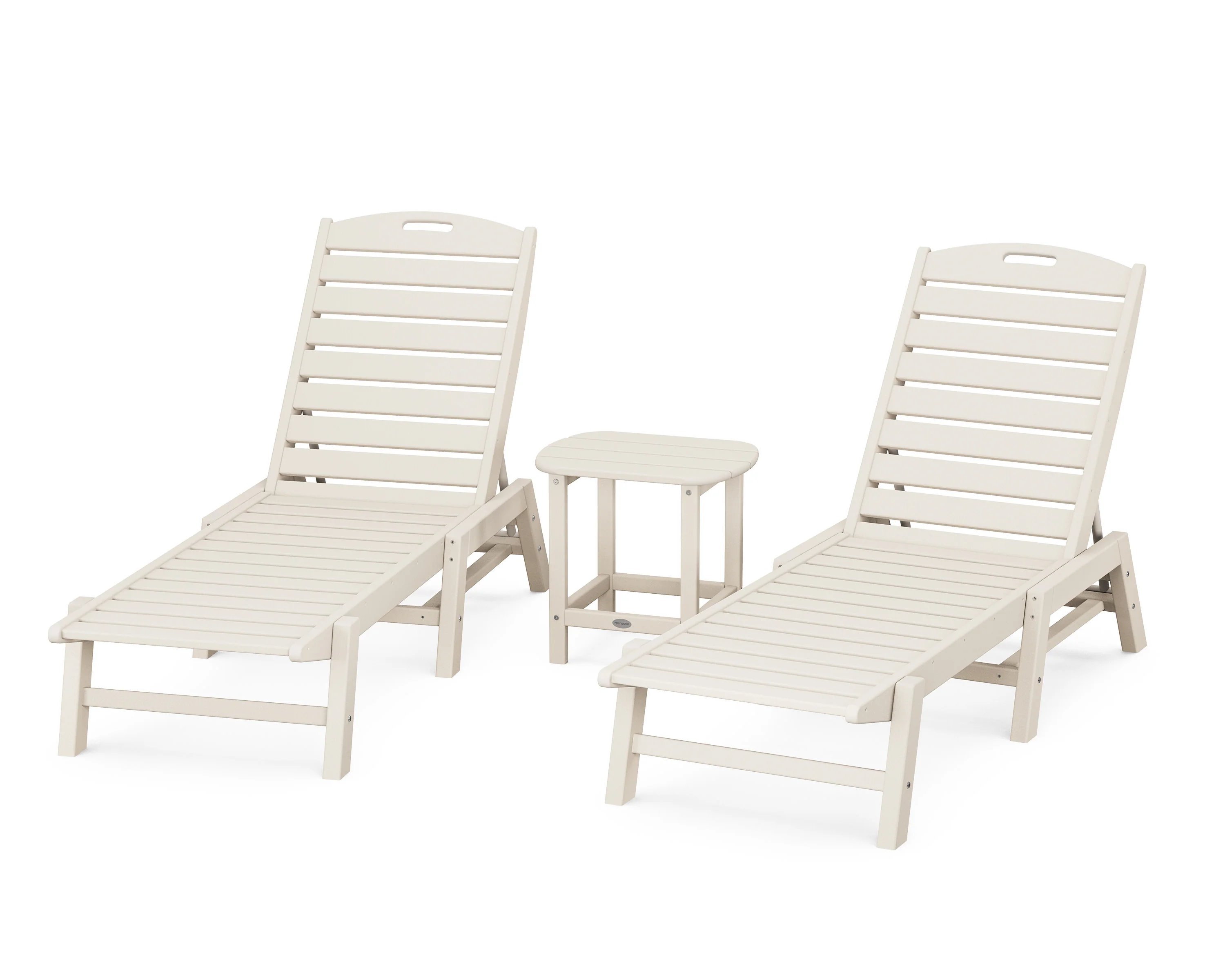Nautical 3-Piece Chaise Lounge Set with South Beach 18" Side Table - Image 5