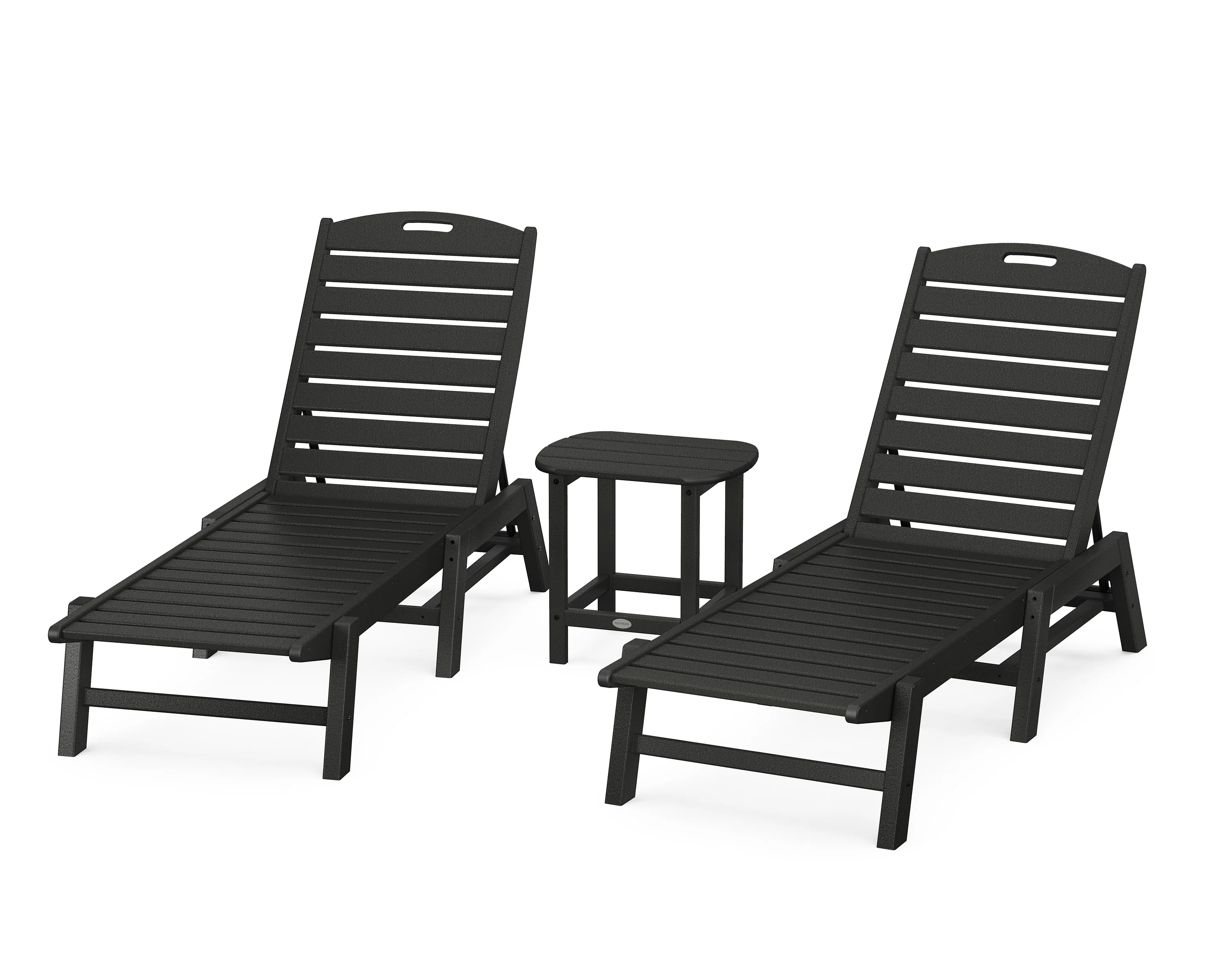 Nautical 3-Piece Chaise Lounge Set with South Beach 18" Side Table - Image 6