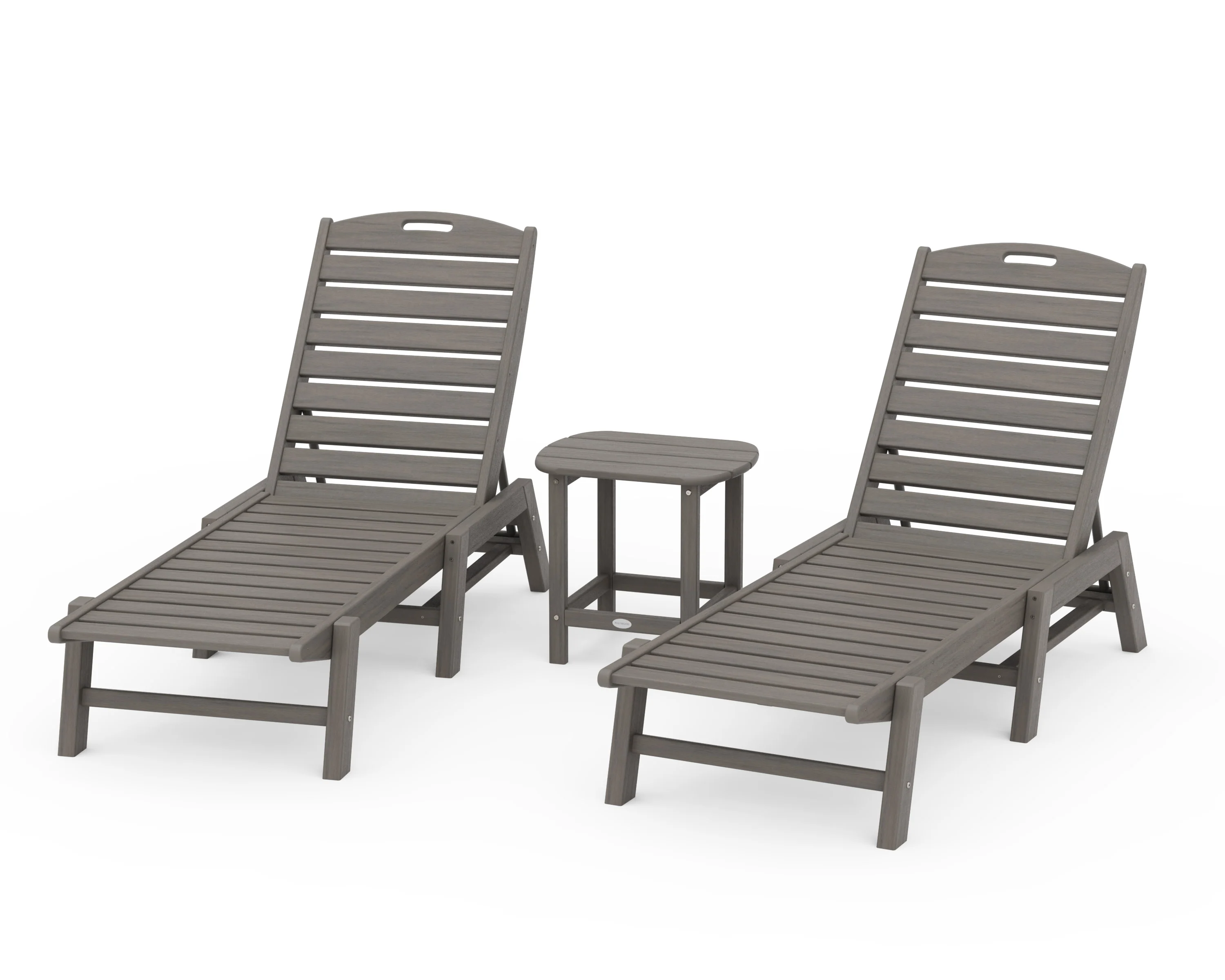 Nautical 3-Piece Chaise Lounge Set with South Beach 18" Side Table - Image 9