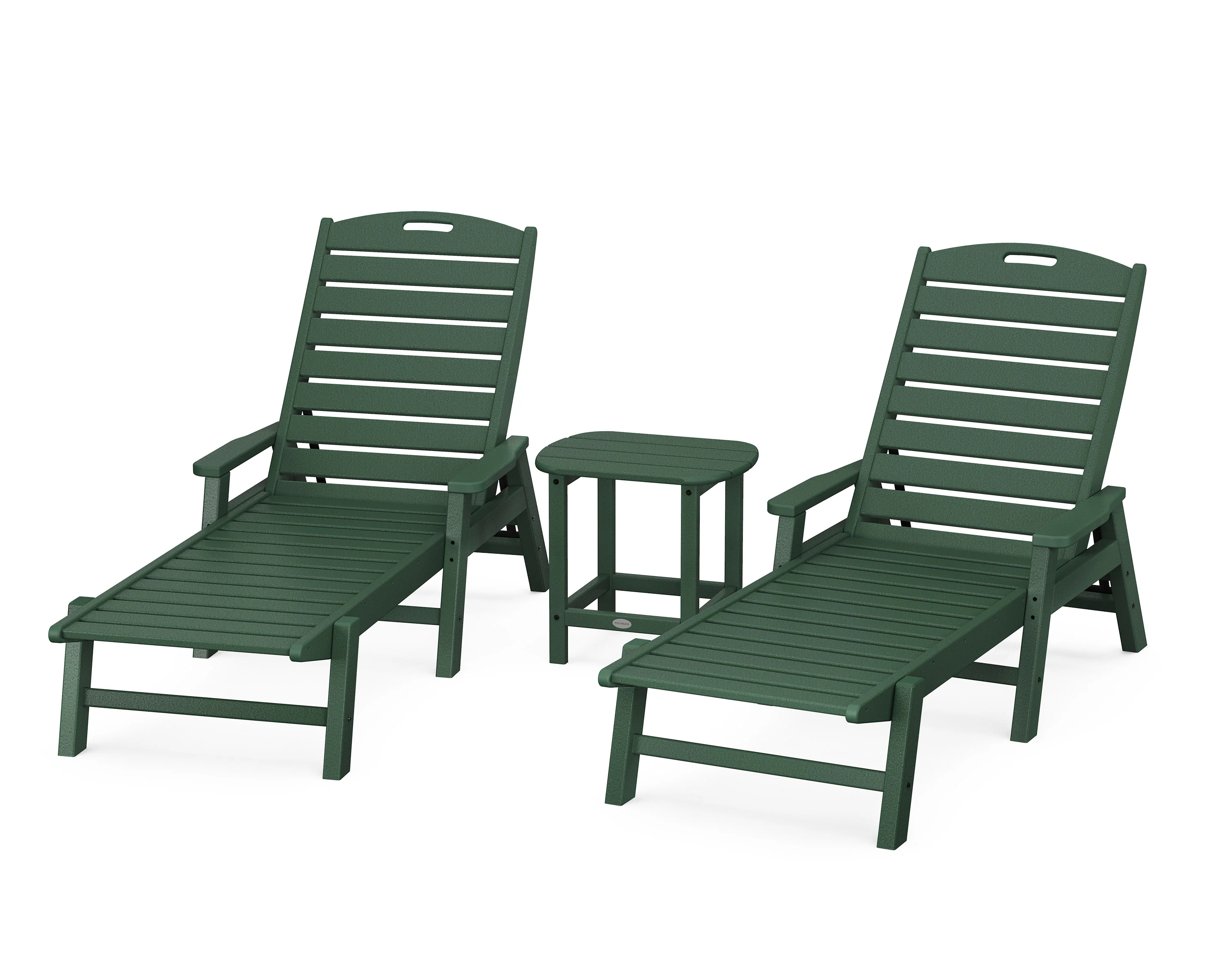 Nautical 3-Piece Chaise Lounge with Arms Set with South Beach 18" Side Table - Image 4