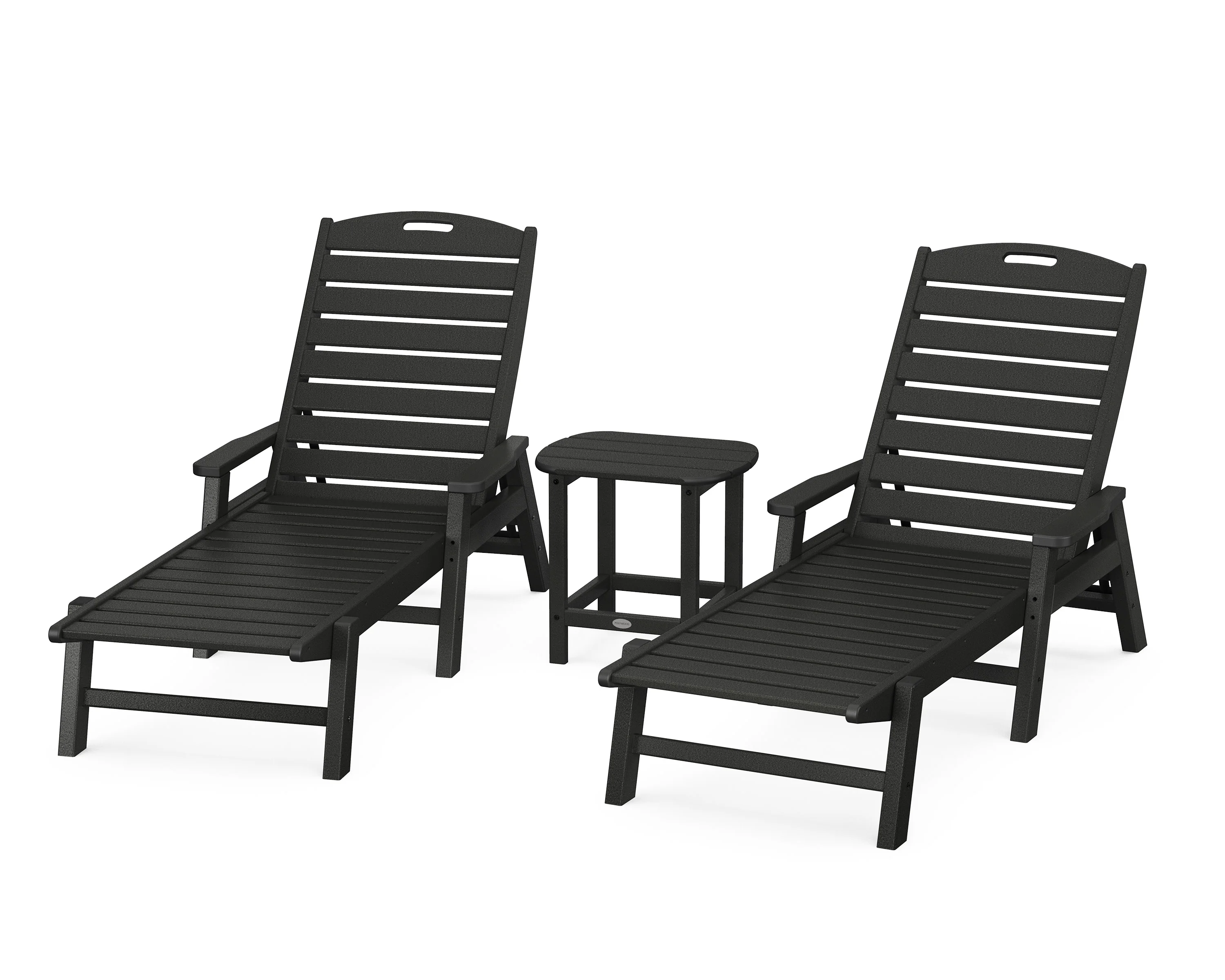 Nautical 3-Piece Chaise Lounge with Arms Set with South Beach 18" Side Table - Image 5