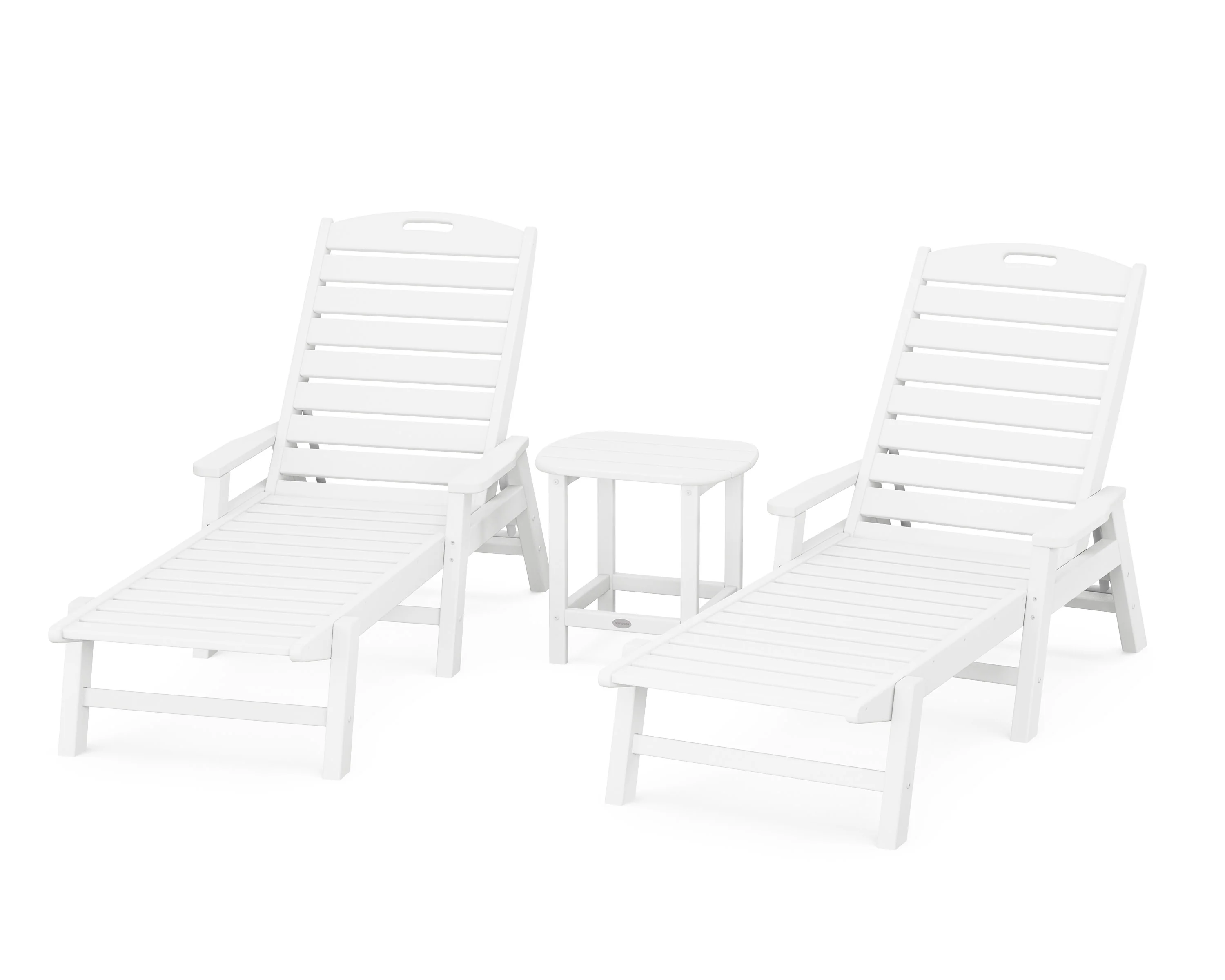 Nautical 3-Piece Chaise Lounge with Arms Set with South Beach 18" Side Table - Image 6