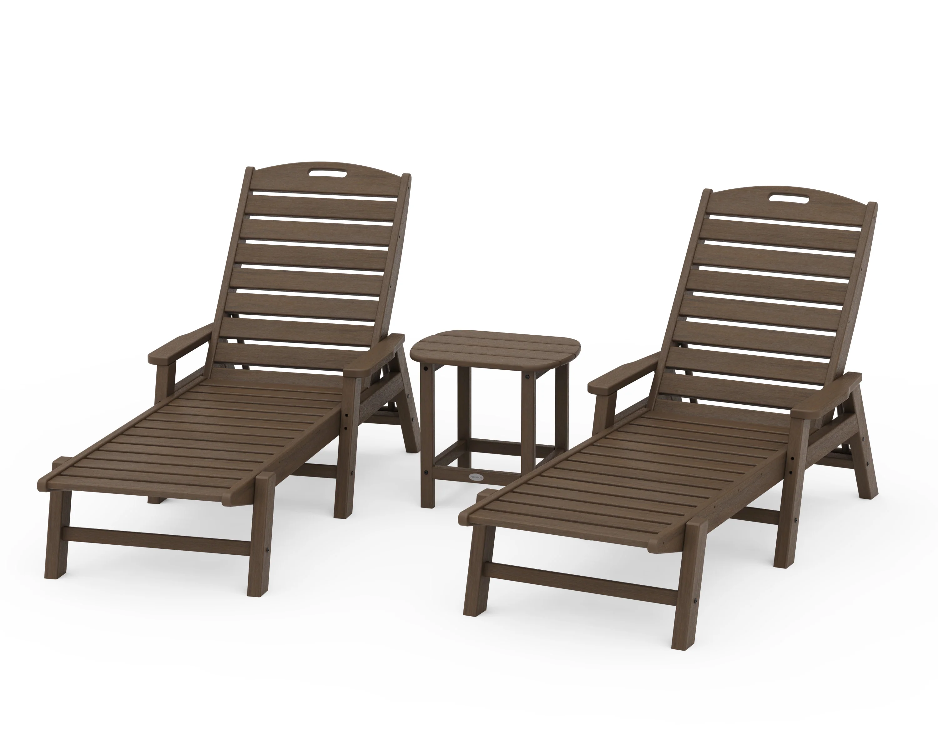 Nautical 3-Piece Chaise Lounge with Arms Set with South Beach 18" Side Table - Image 9