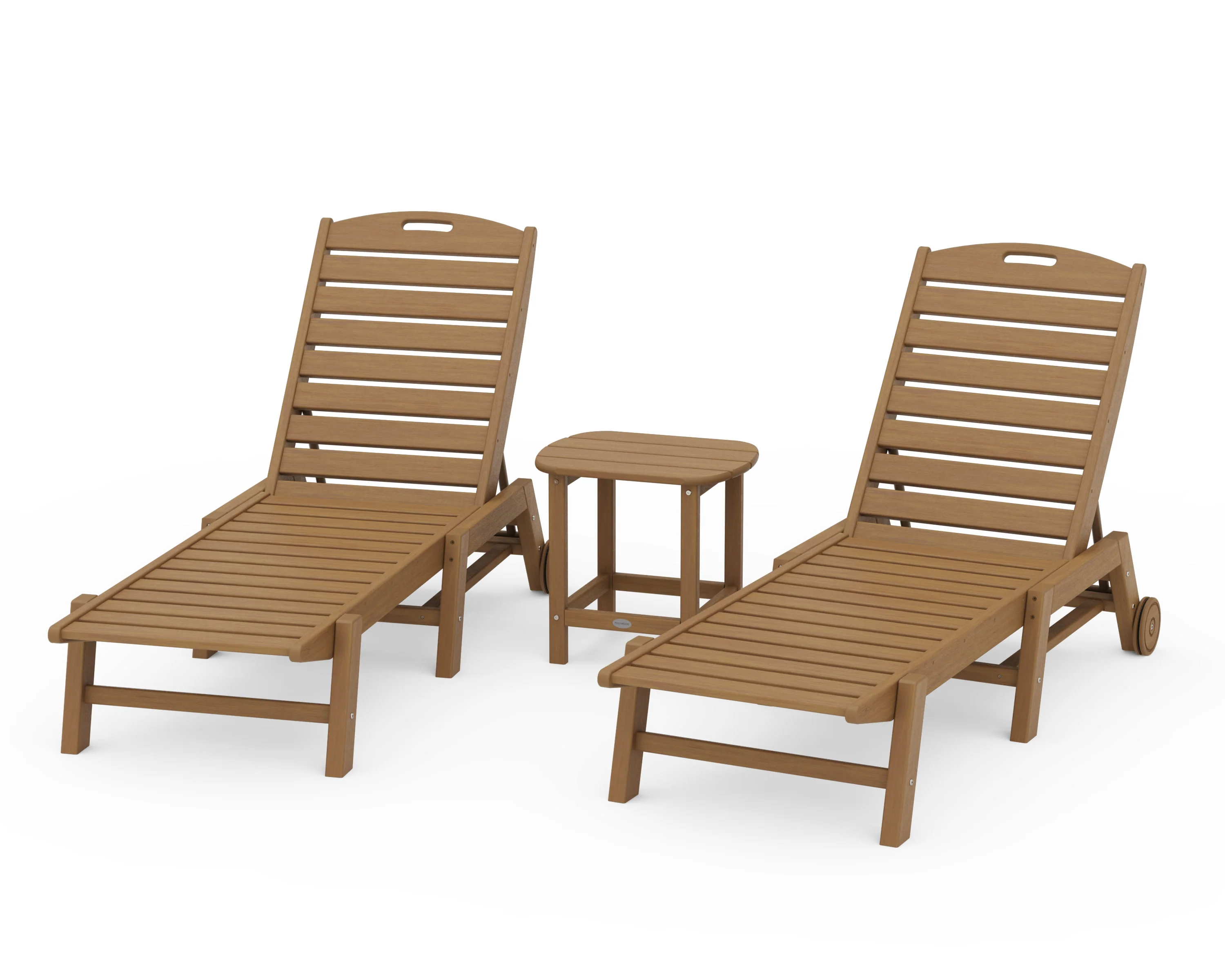 Nautical 3-Piece Chaise Lounge with Wheels Set with South Beach 18" Side Table - Image 10