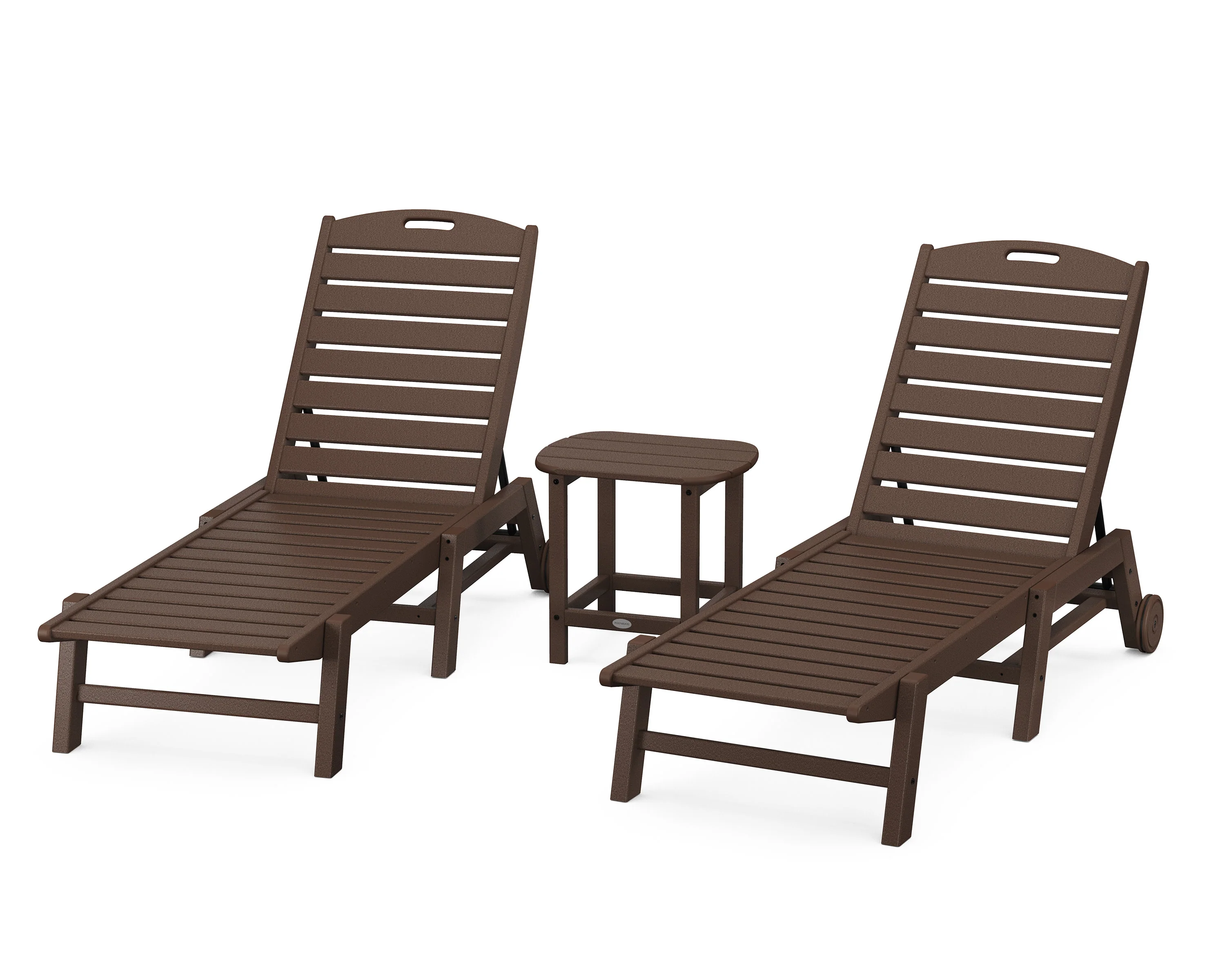 Nautical 3-Piece Chaise Lounge with Wheels Set with South Beach 18" Side Table - Image 5