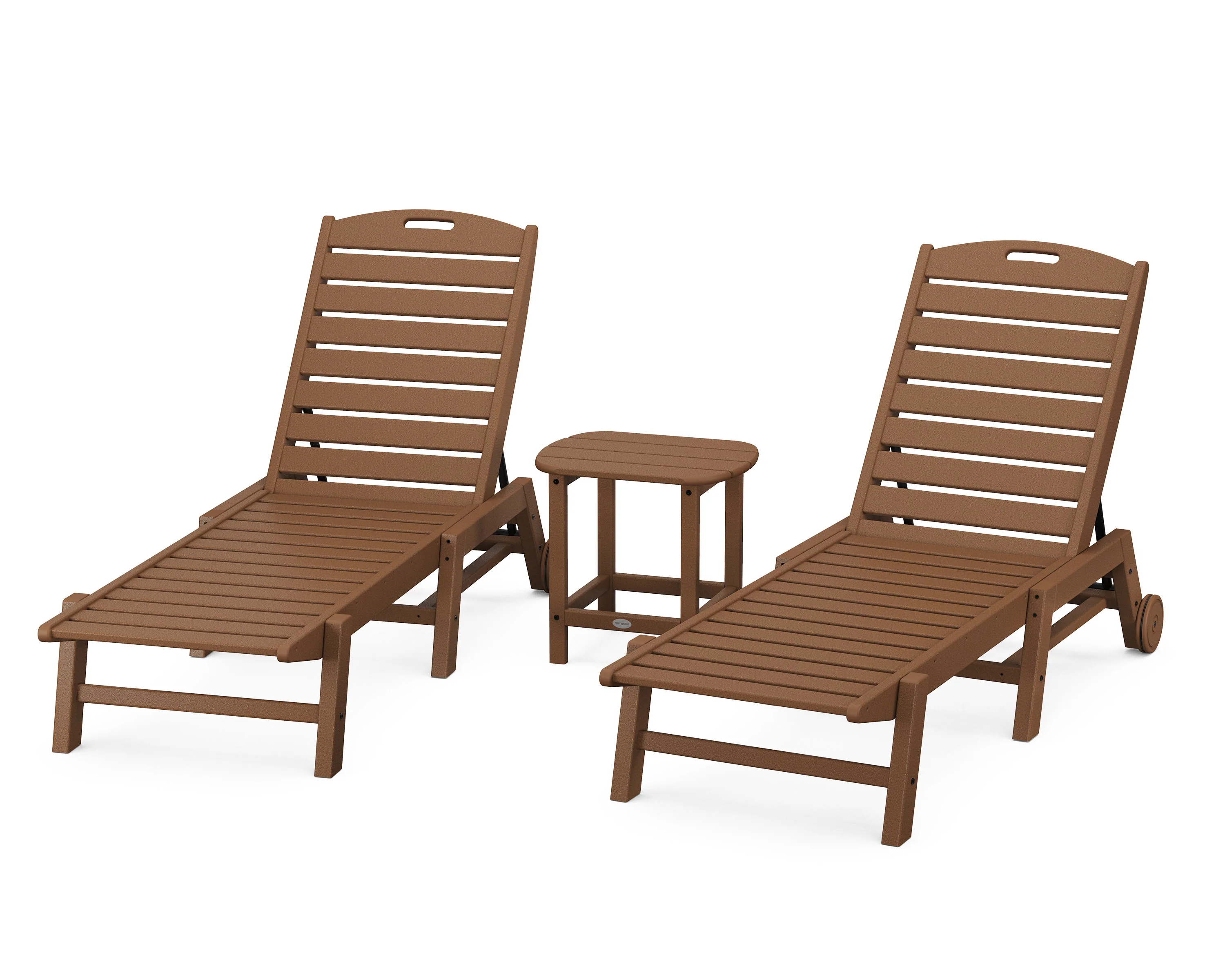 Nautical 3-Piece Chaise Lounge with Wheels Set with South Beach 18" Side Table - Image 6