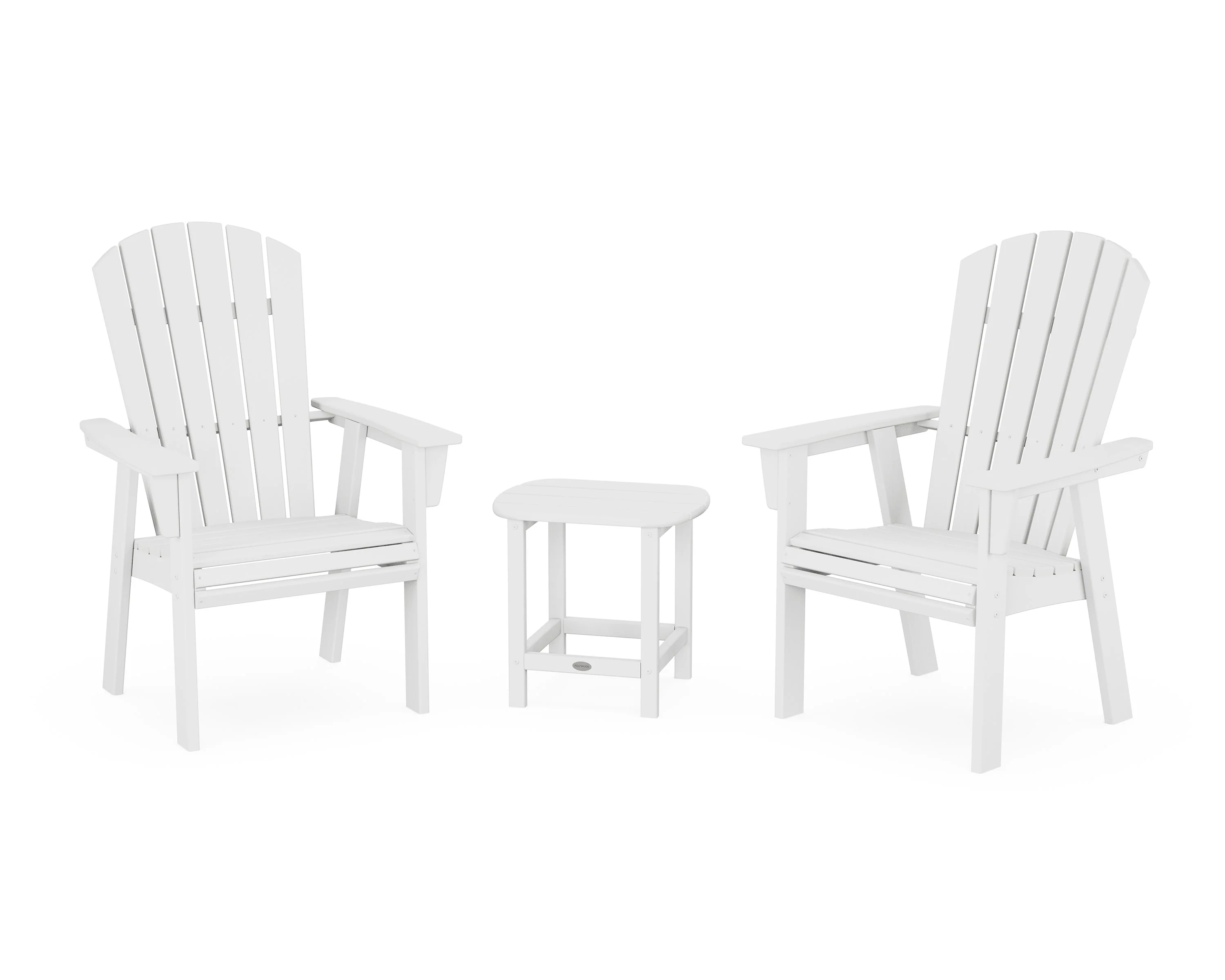 Nautical 3-Piece Curveback Upright Adirondack Chair Set - Image 10
