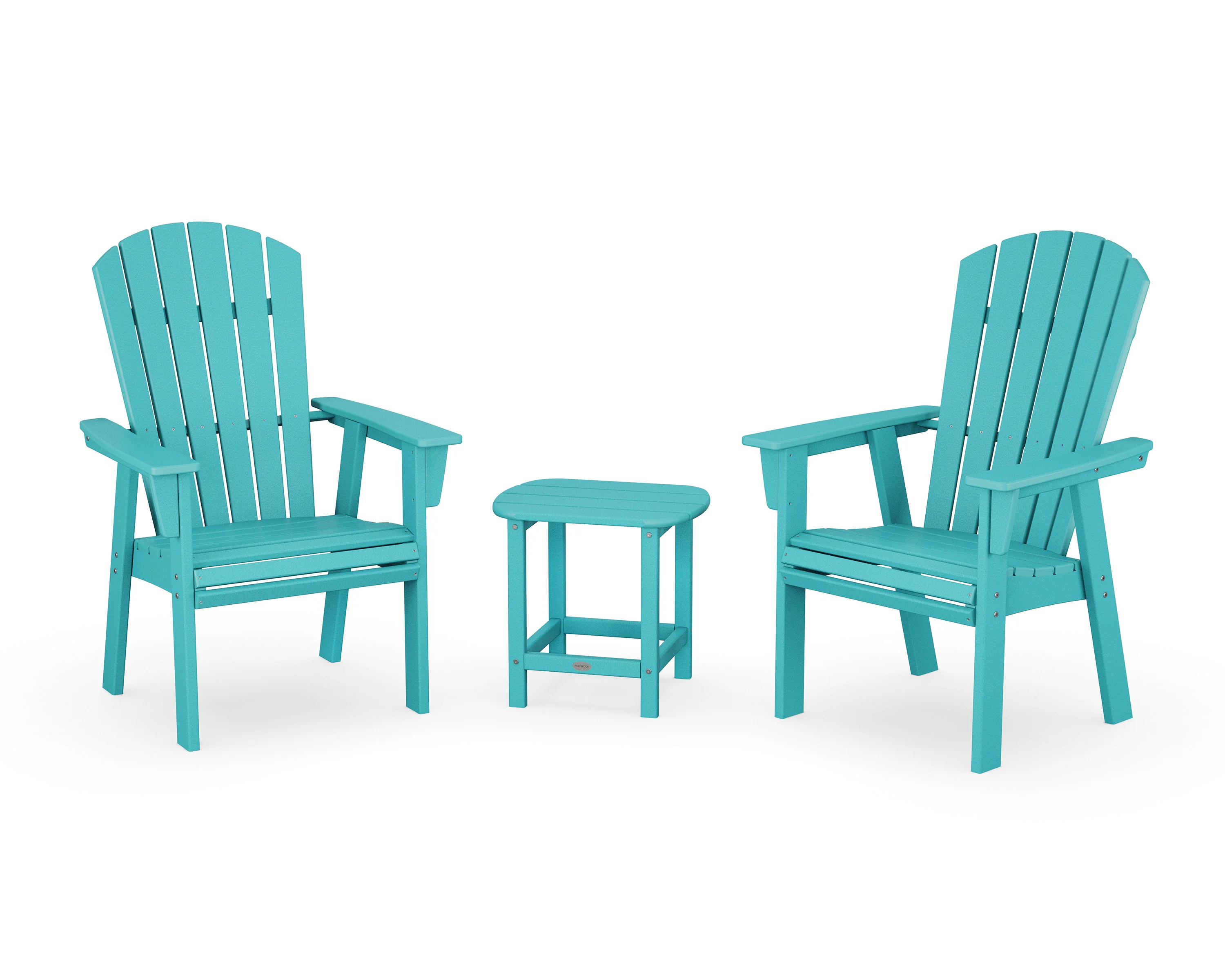 Nautical 3-Piece Curveback Upright Adirondack Chair Set - Image 14