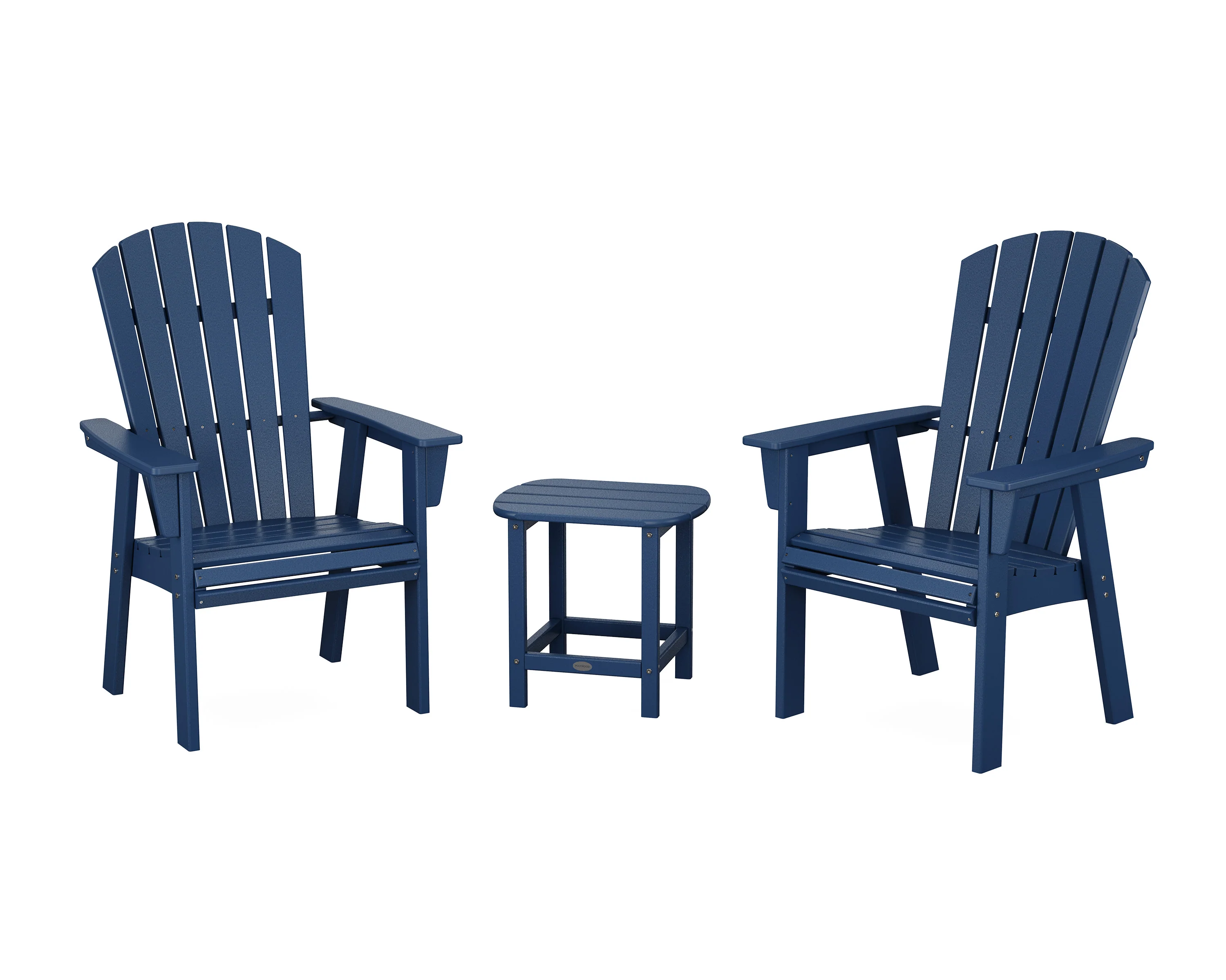 Nautical 3-Piece Curveback Upright Adirondack Chair Set - Image 5