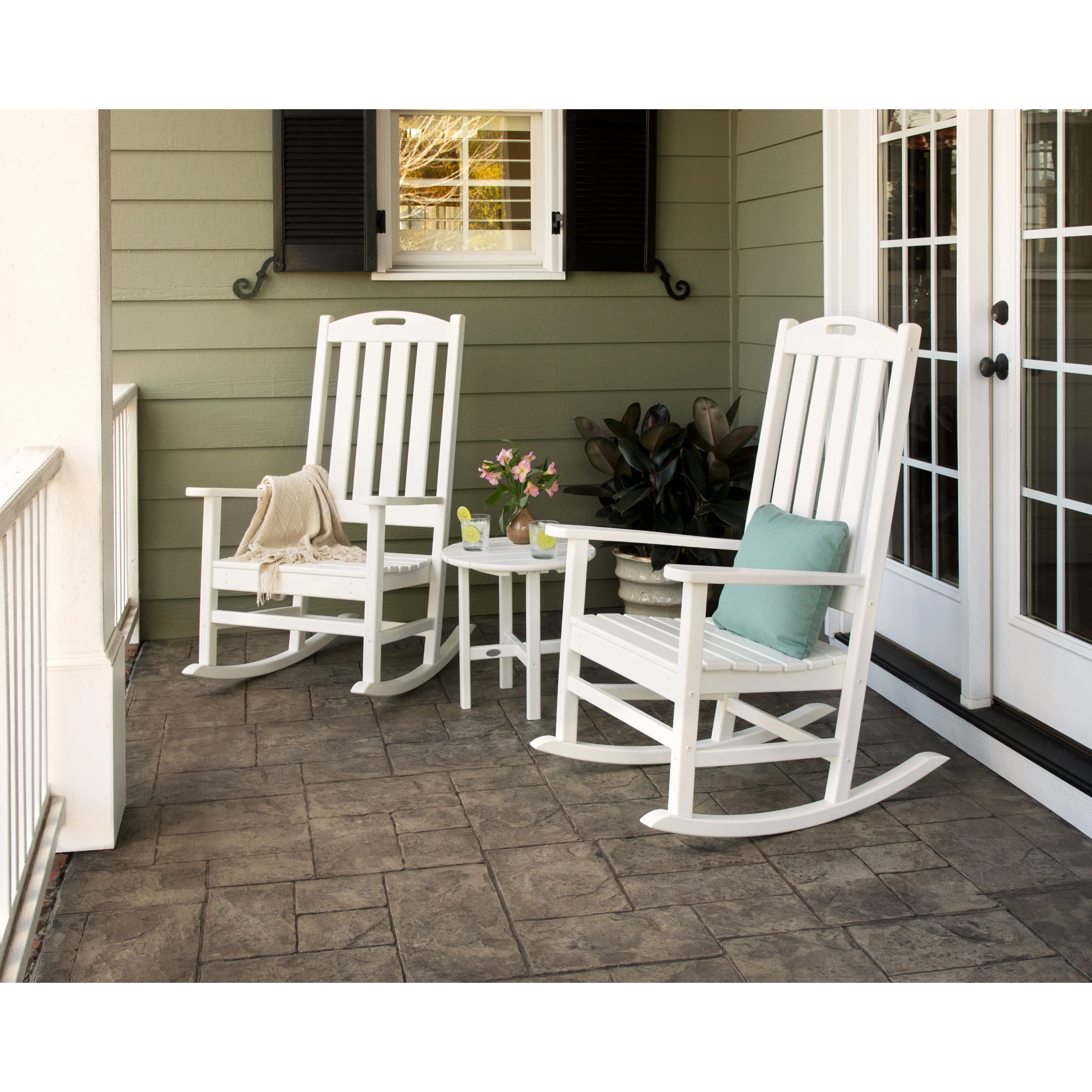 Nautical 3-Piece Porch Rocking Chair Set - Image 3