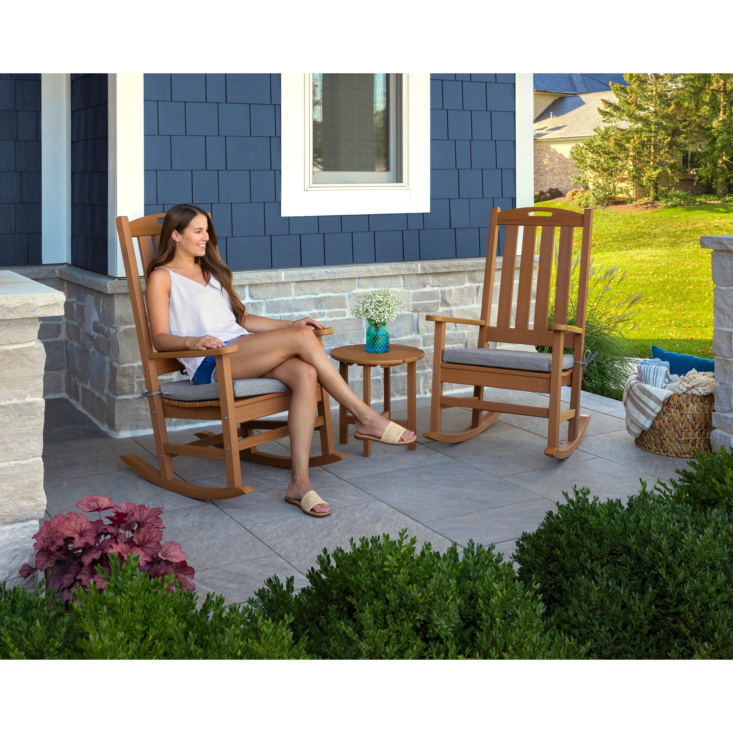 Nautical 3-Piece Porch Rocking Chair Set - Image 5