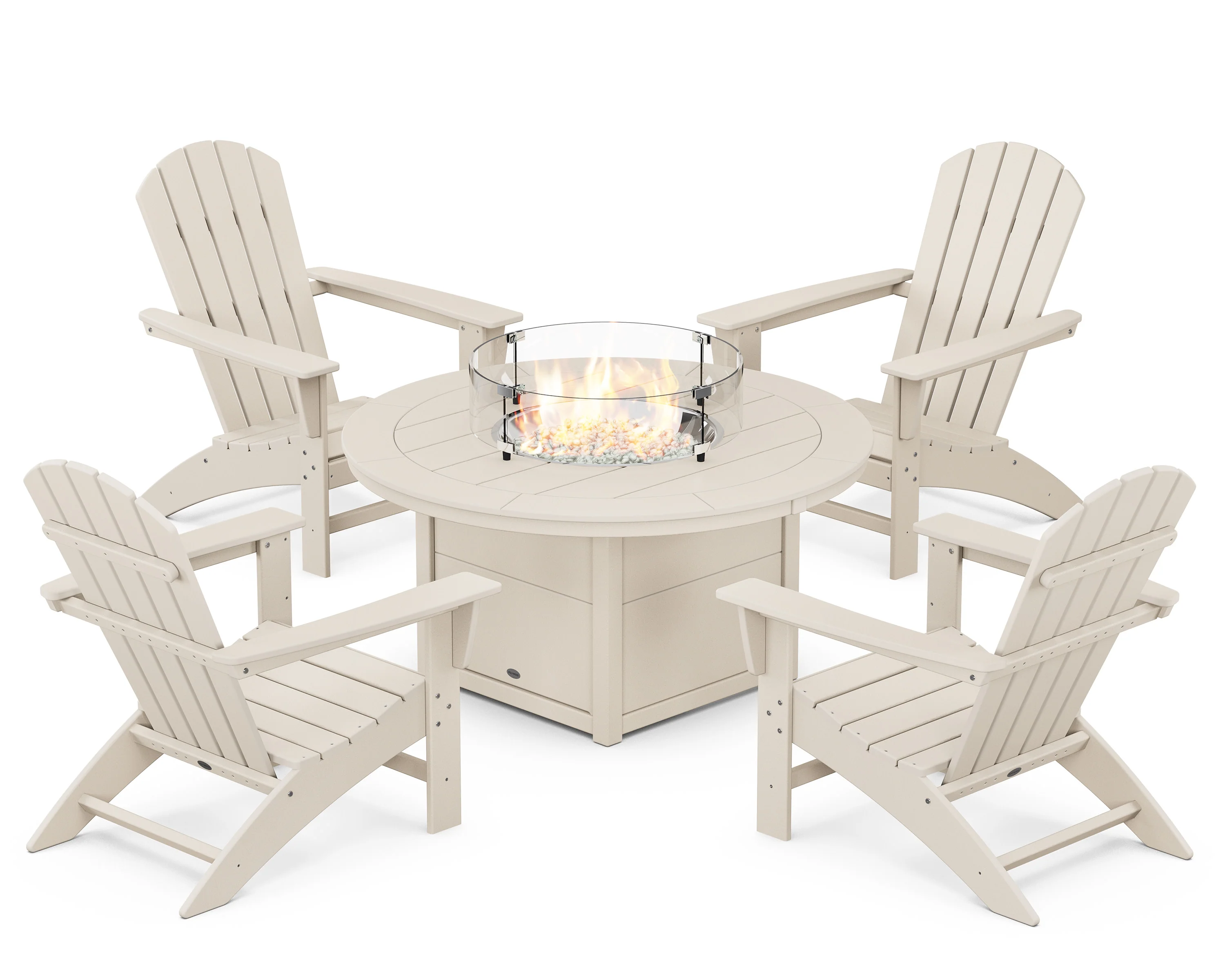 Nautical 5-Piece Adirondack Chair Conversation Set with Fire Pit Table - Image 5