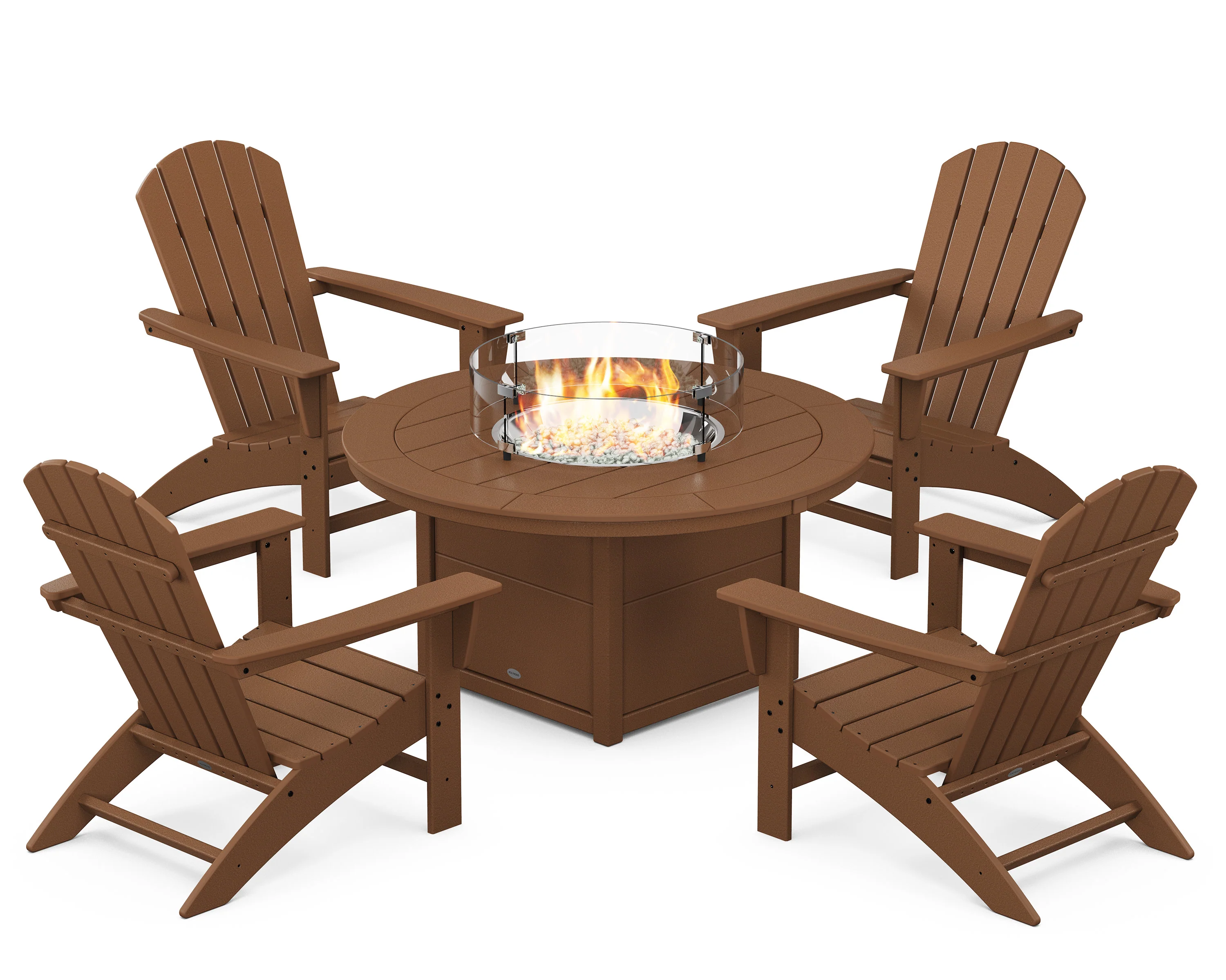 Nautical 5-Piece Adirondack Chair Conversation Set with Fire Pit Table - Image 7