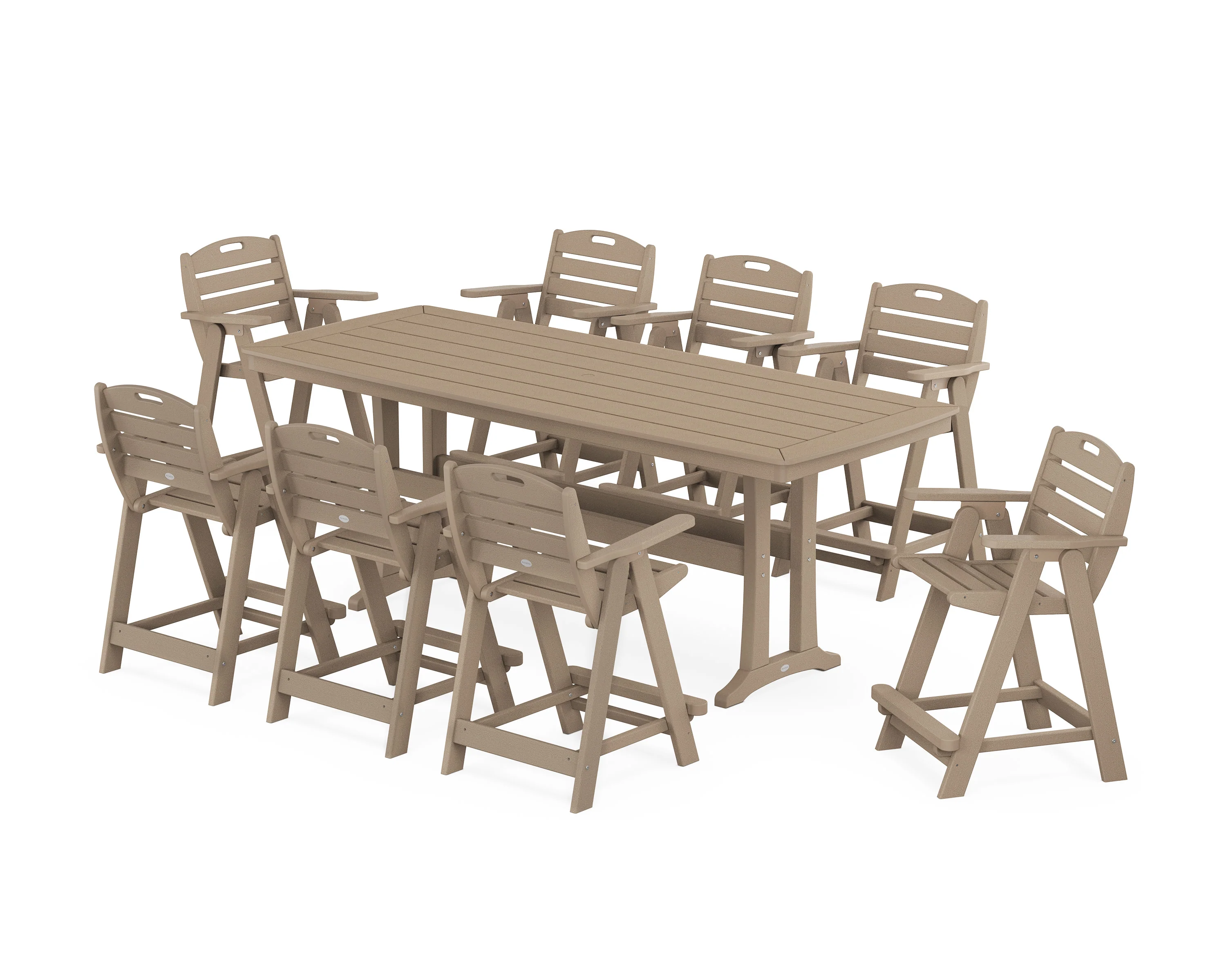 Nautical 9-Piece Counter Set with Trestle Legs - Image 4