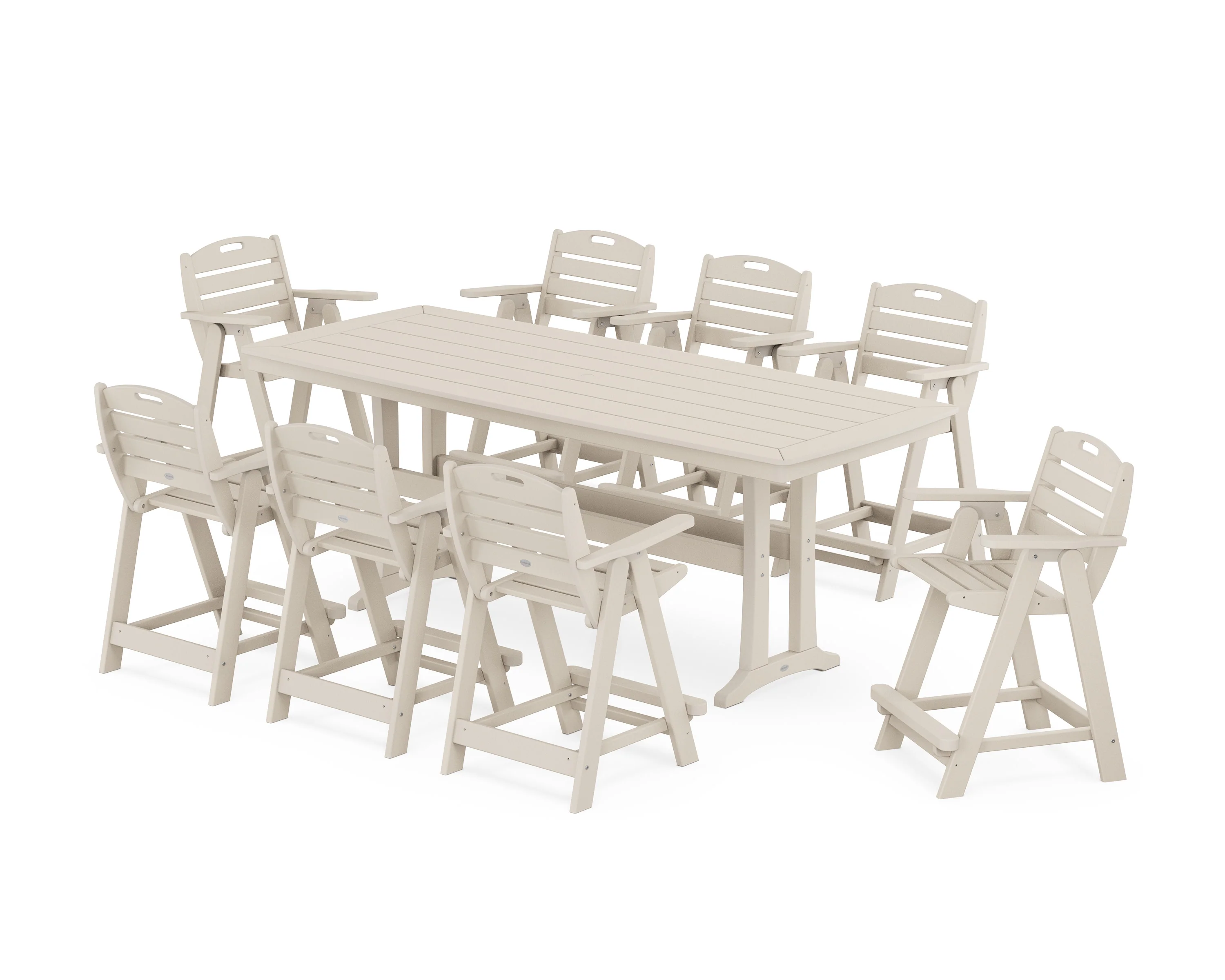 Nautical 9-Piece Counter Set with Trestle Legs - Image 6