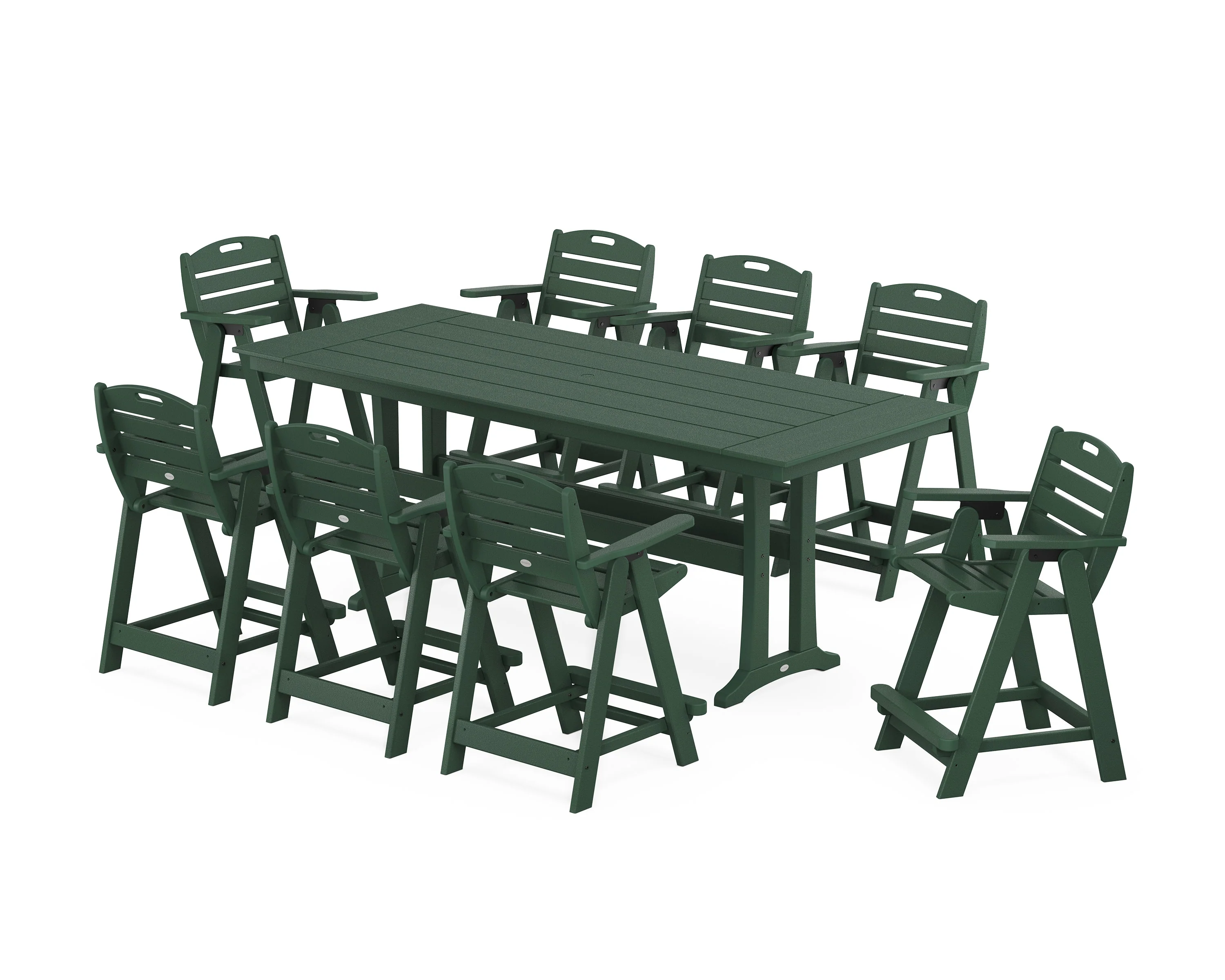 Nautical 9-Piece Farmhouse Counter Set with Trestle Legs - Image 4