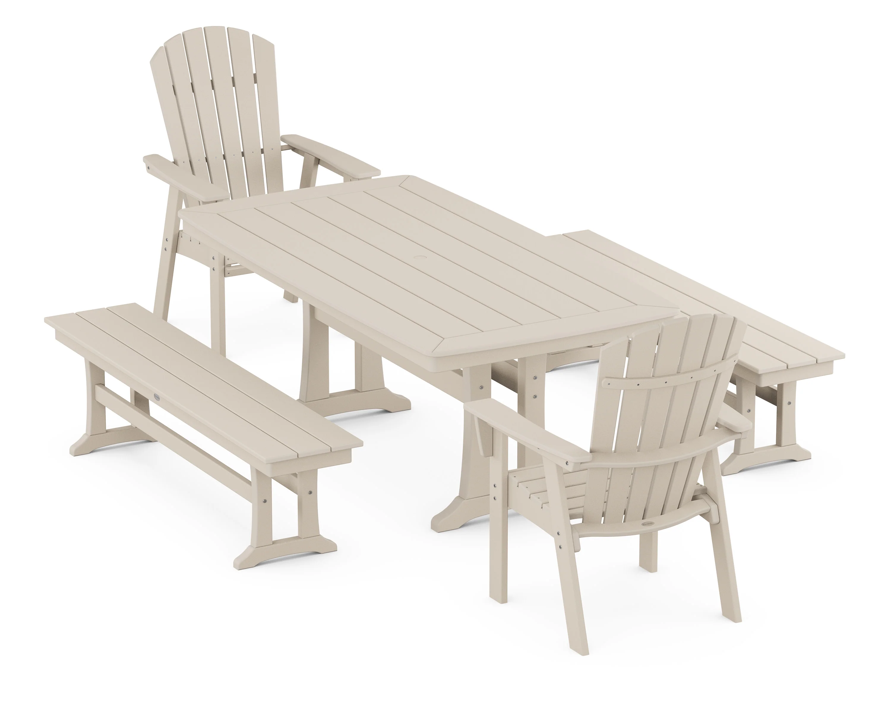 Nautical Adirondack 5-Piece Dining Set with Trestle Legs - Image 10