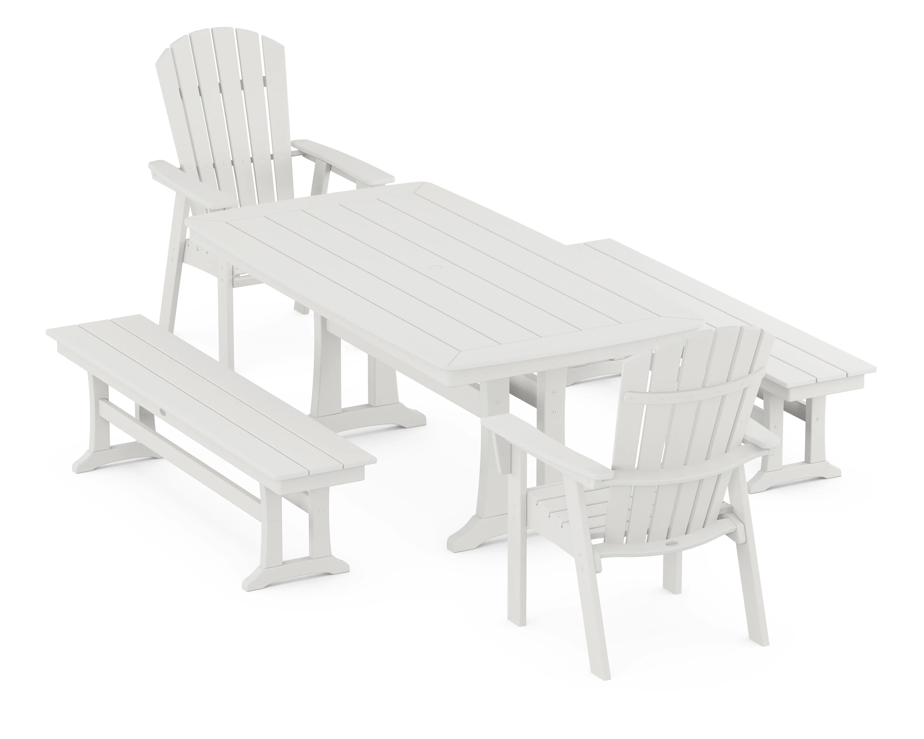 Nautical Adirondack 5-Piece Dining Set with Trestle Legs - Image 12