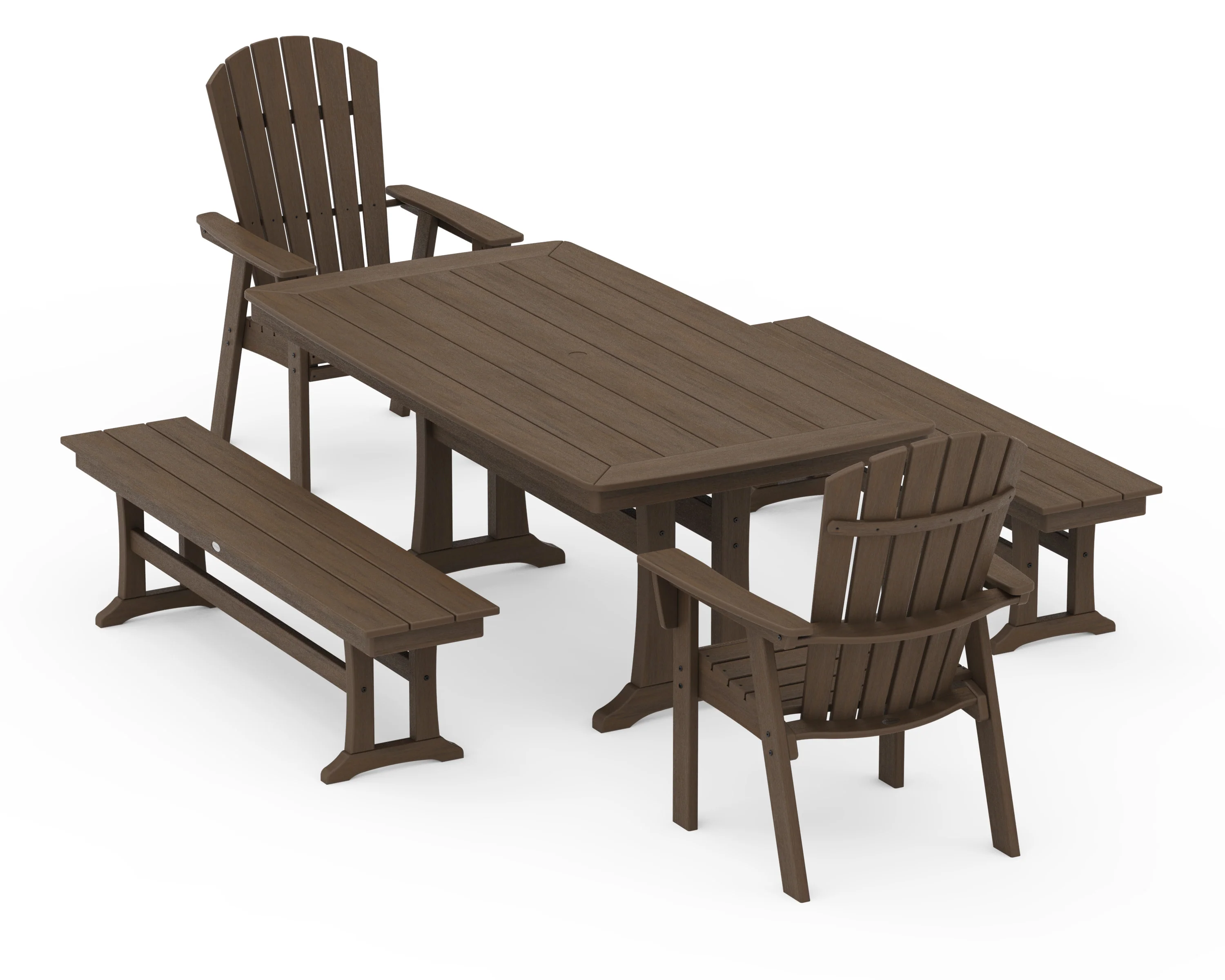 Nautical Adirondack 5-Piece Dining Set with Trestle Legs - Image 14