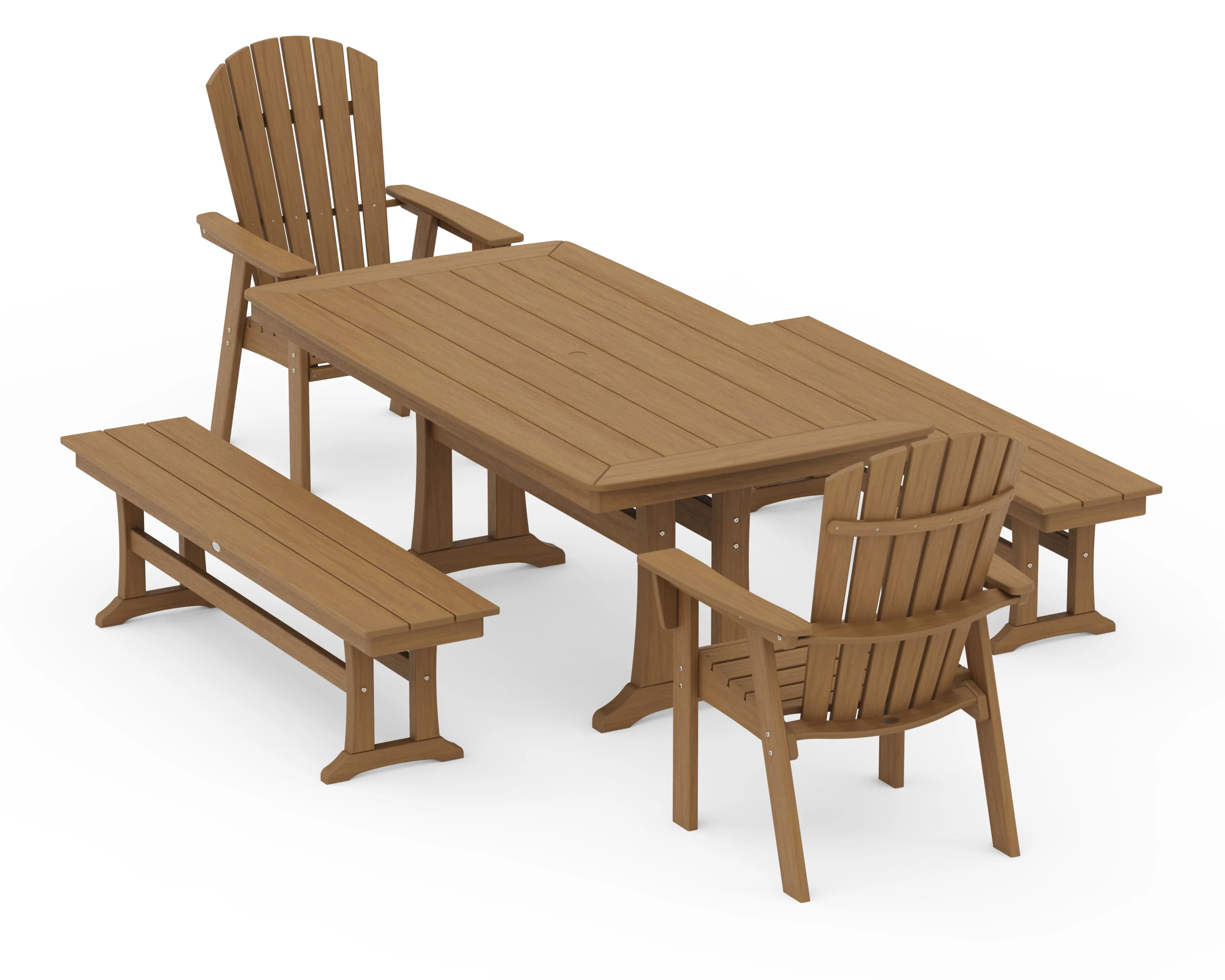 Nautical Adirondack 5-Piece Dining Set with Trestle Legs - Image 15