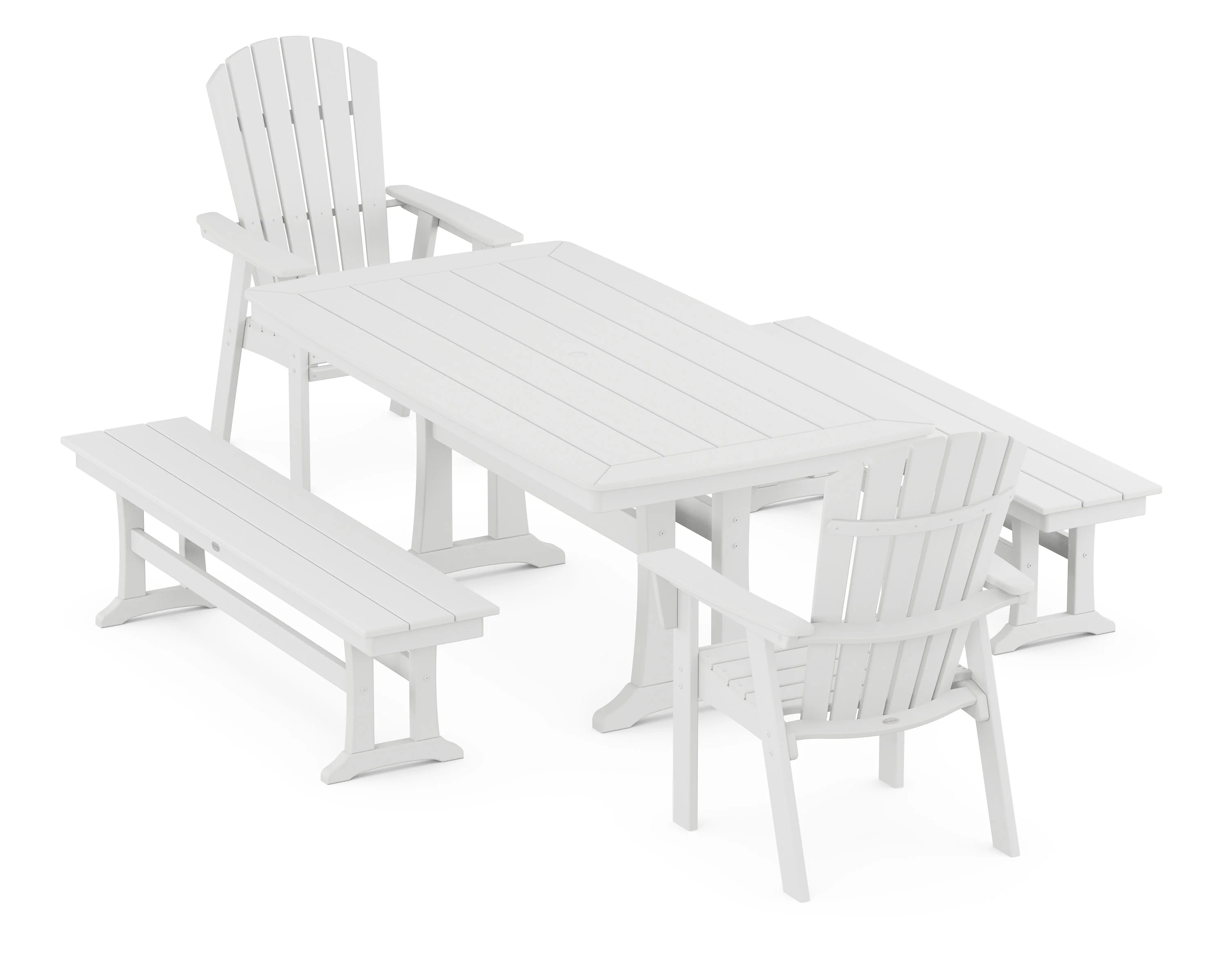 Nautical Adirondack 5-Piece Dining Set with Trestle Legs - Image 7