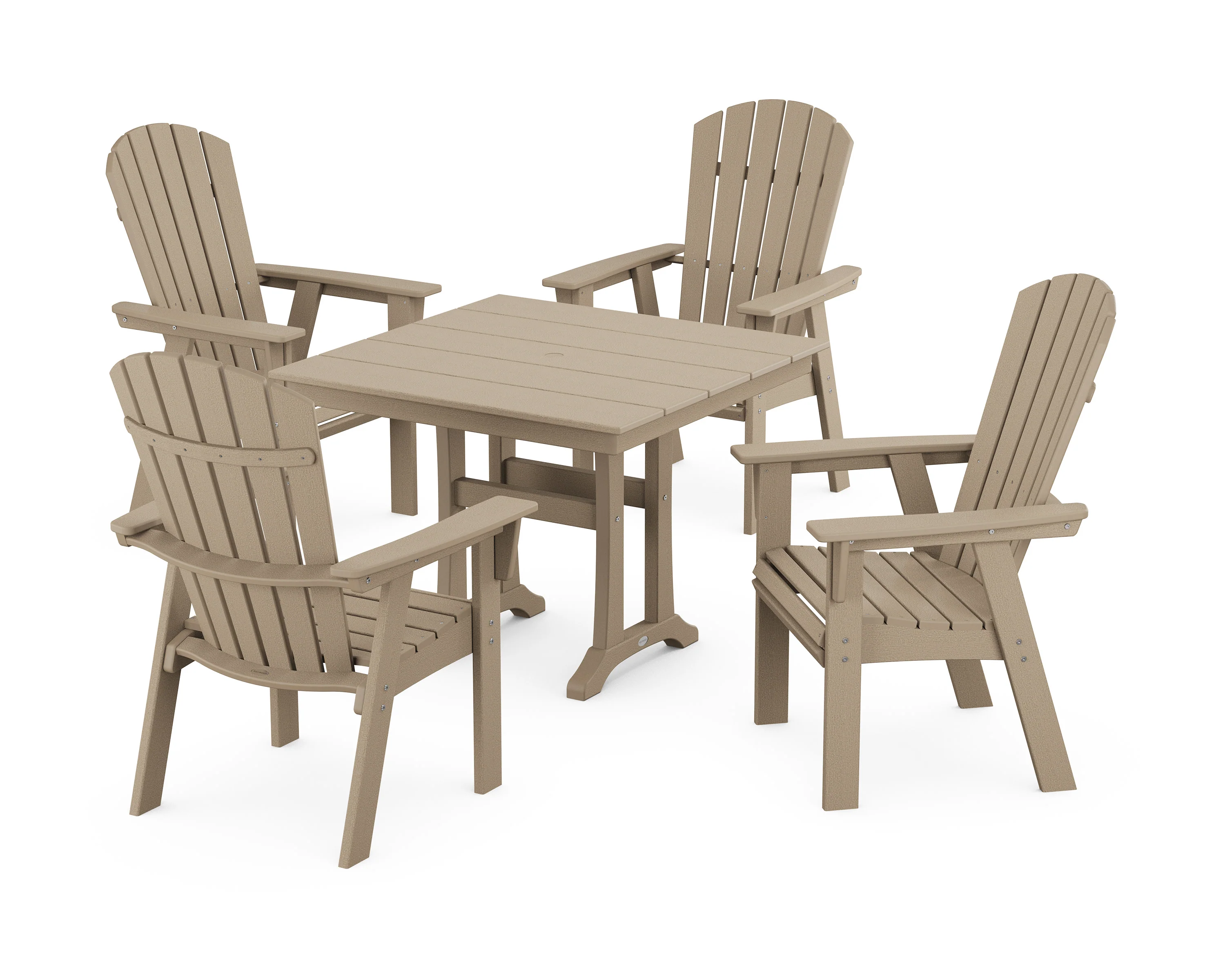 Nautical Adirondack 5-Piece Farmhouse Dining Set With Trestle Legs - Image 10