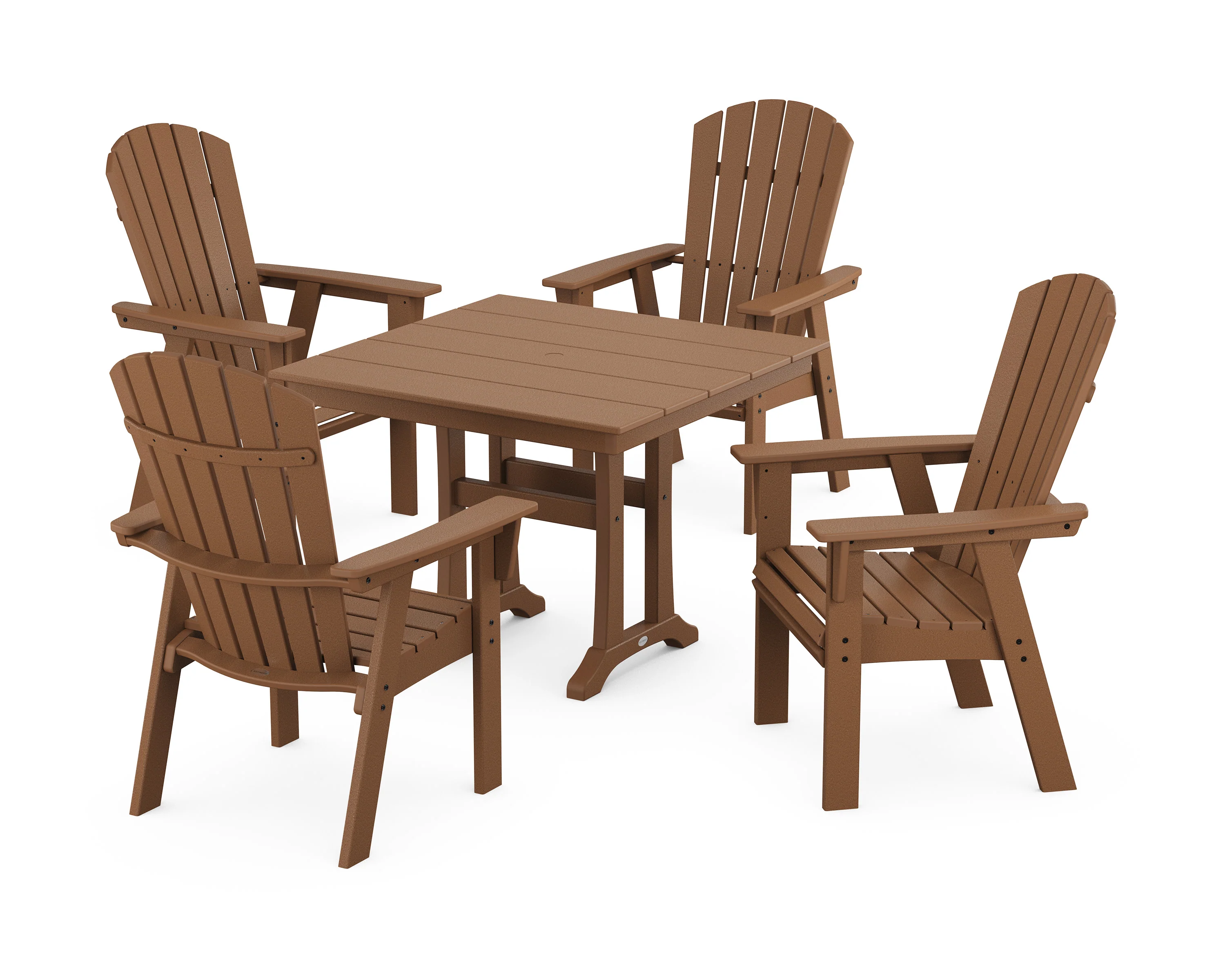 Nautical Adirondack 5-Piece Farmhouse Dining Set With Trestle Legs - Image 11
