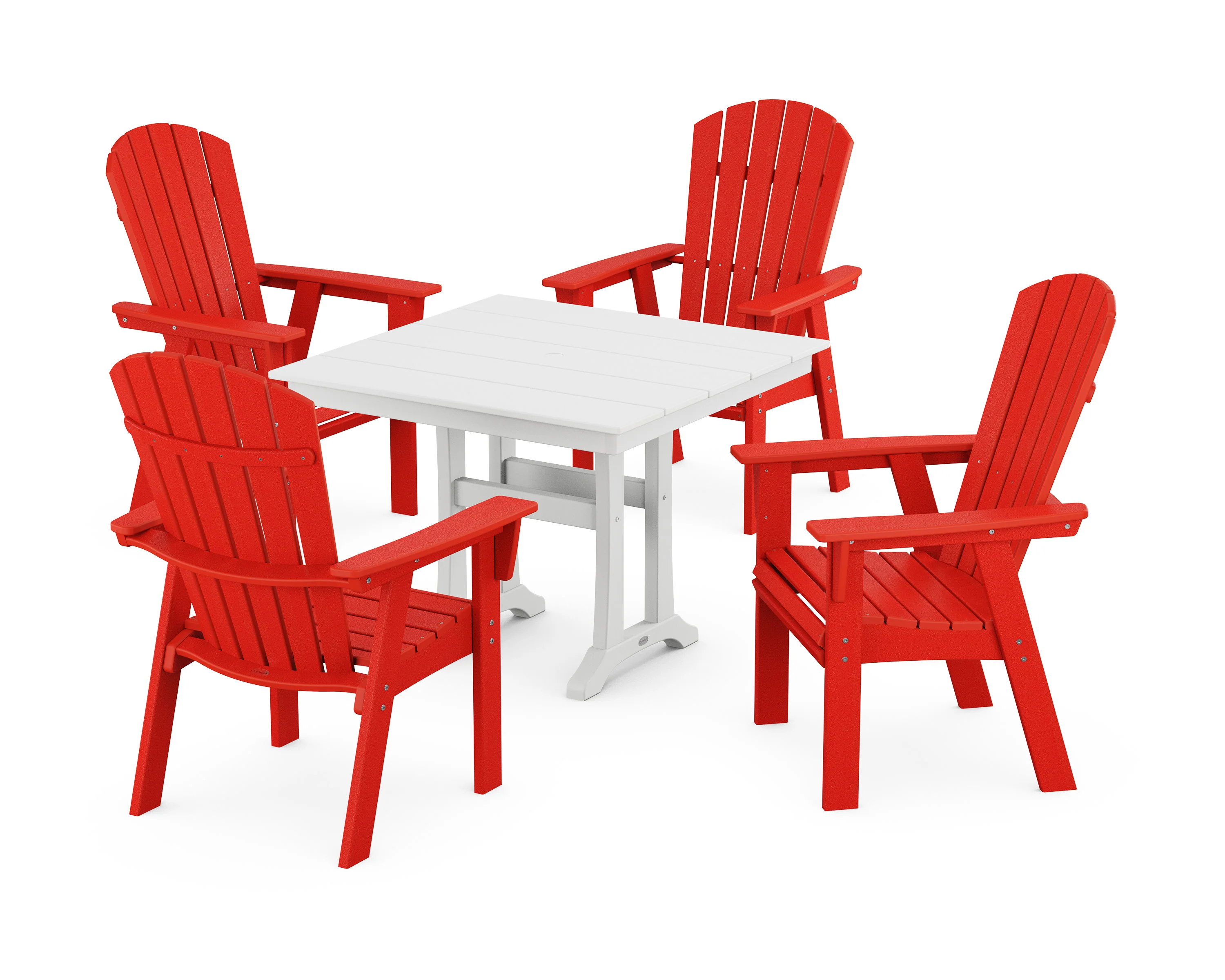 Nautical Adirondack 5-Piece Farmhouse Dining Set With Trestle Legs - Image 12