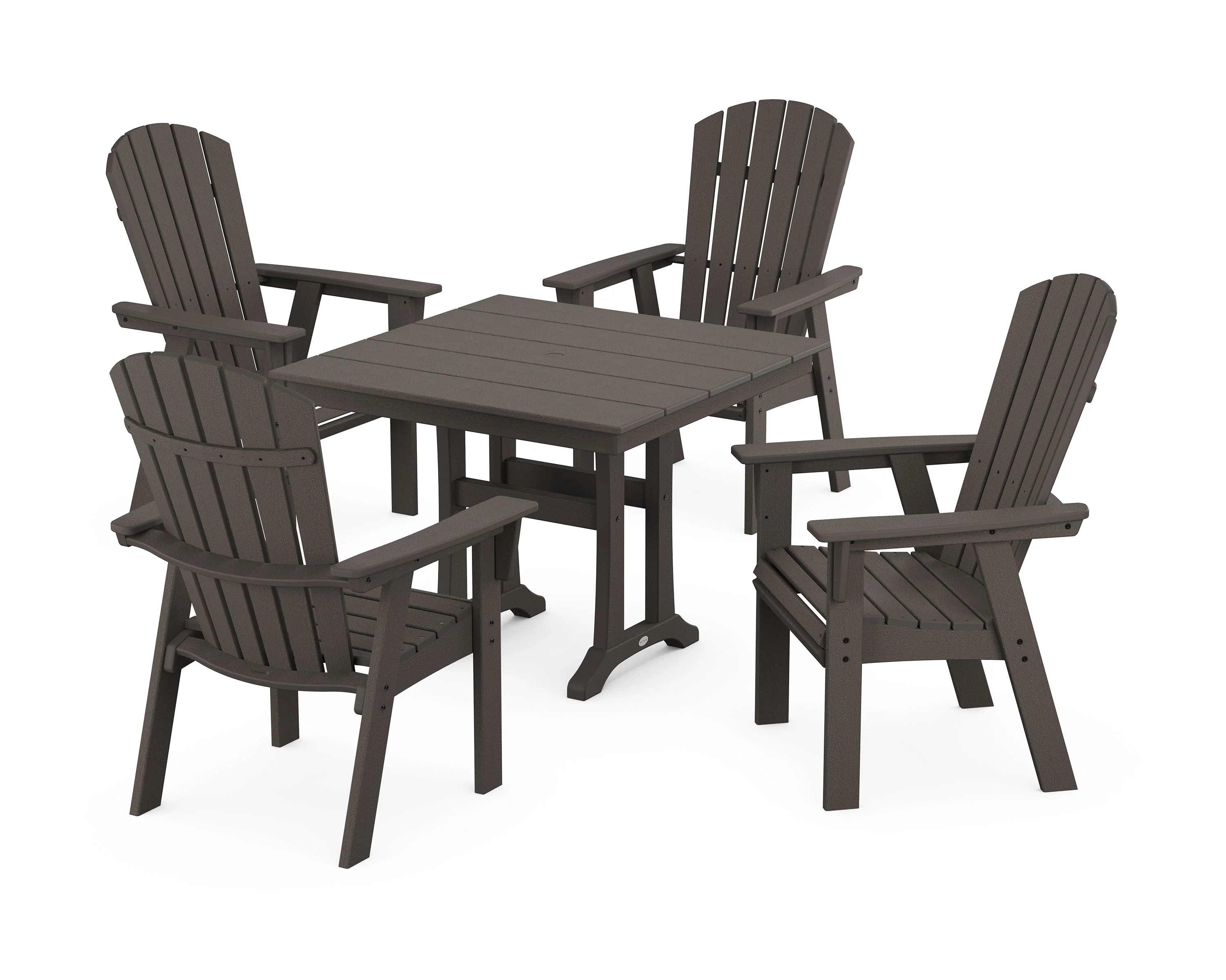 Nautical Adirondack 5-Piece Farmhouse Dining Set With Trestle Legs - Image 13